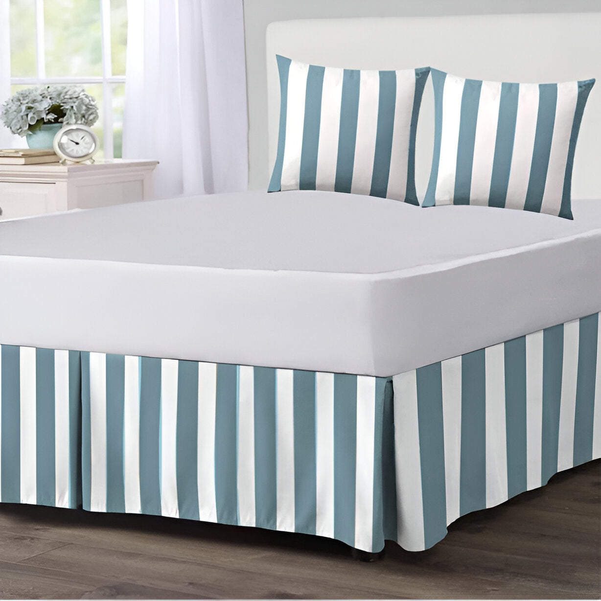 400TC Stripe Border Frame Cotton Sateen Duvet Cover Set