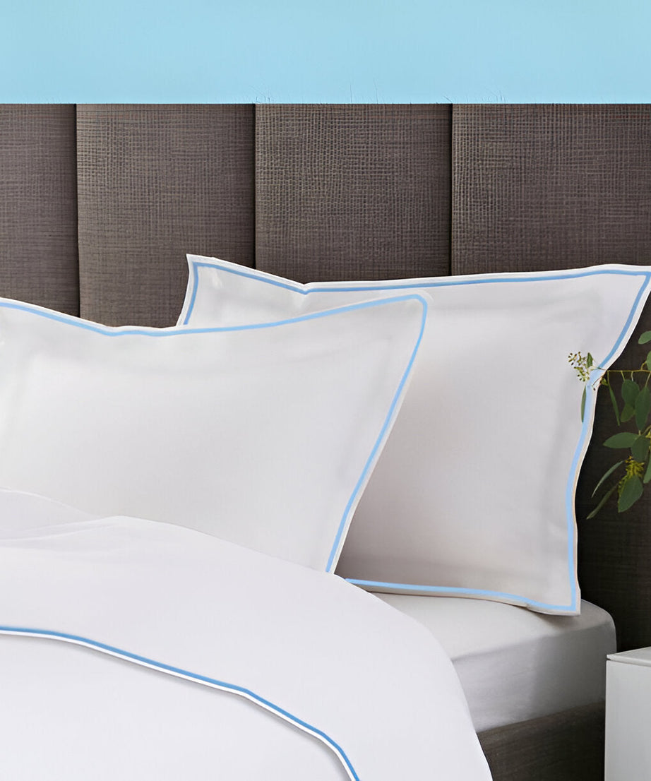 400TC Embroidery Cotton Sateen Solid Duvet Cover Set
