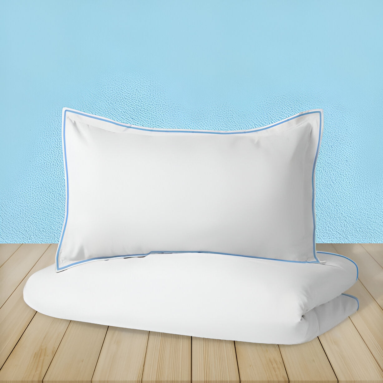 400TC Embroidery Cotton Sateen Solid Duvet Cover Set