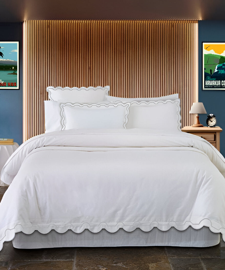 400TC Reverse U Shape Embroidery Cotton Duvet Cover Set
