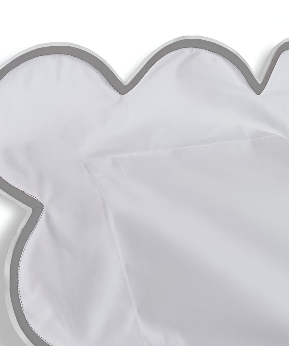 400TC Cotton Scallop Embroidery Sateen Solid Duvet Cover Set