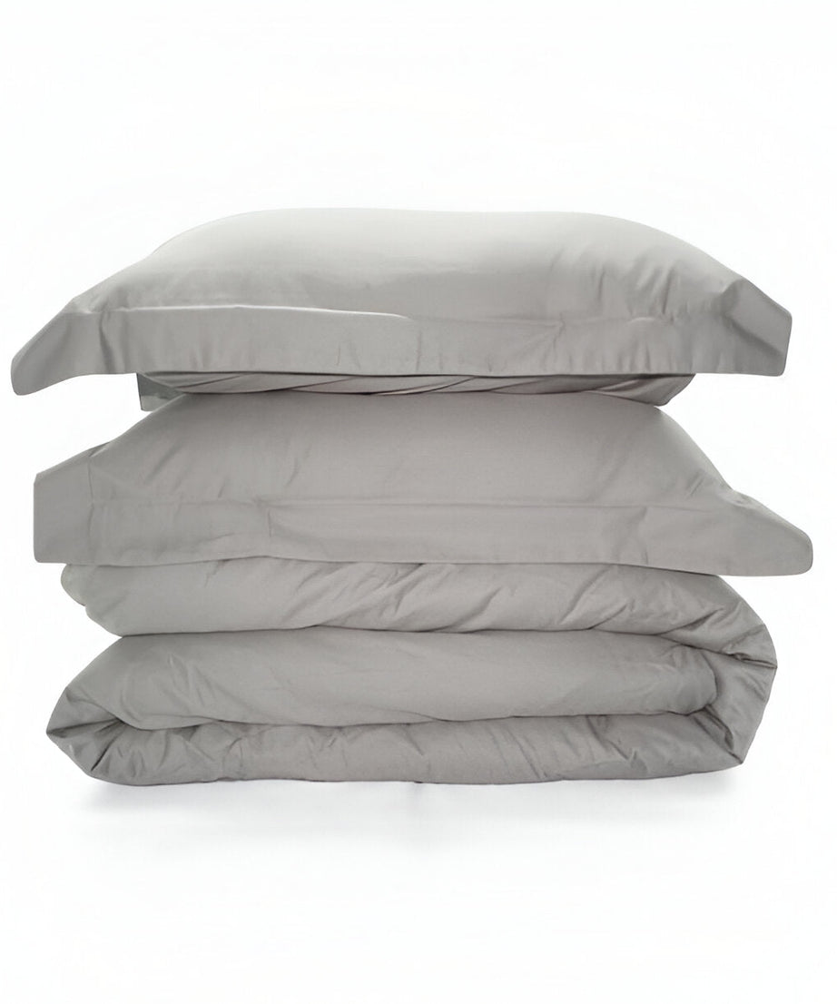 400TC Sateen Solid Cotton Round Duvet Cover Set