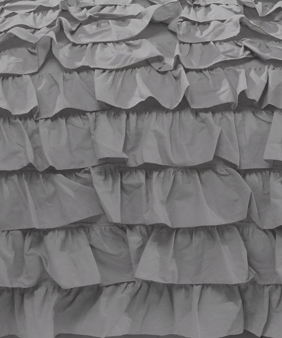 400TC Sateen Solid Cotton Waterfall Ruffle Duvet Cover Set