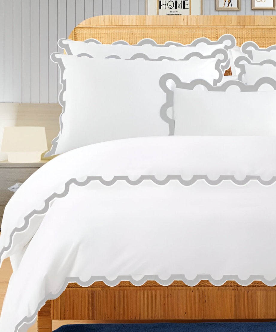 400TC U Shape Applique Embroidery Cotton Duvet Cover Set