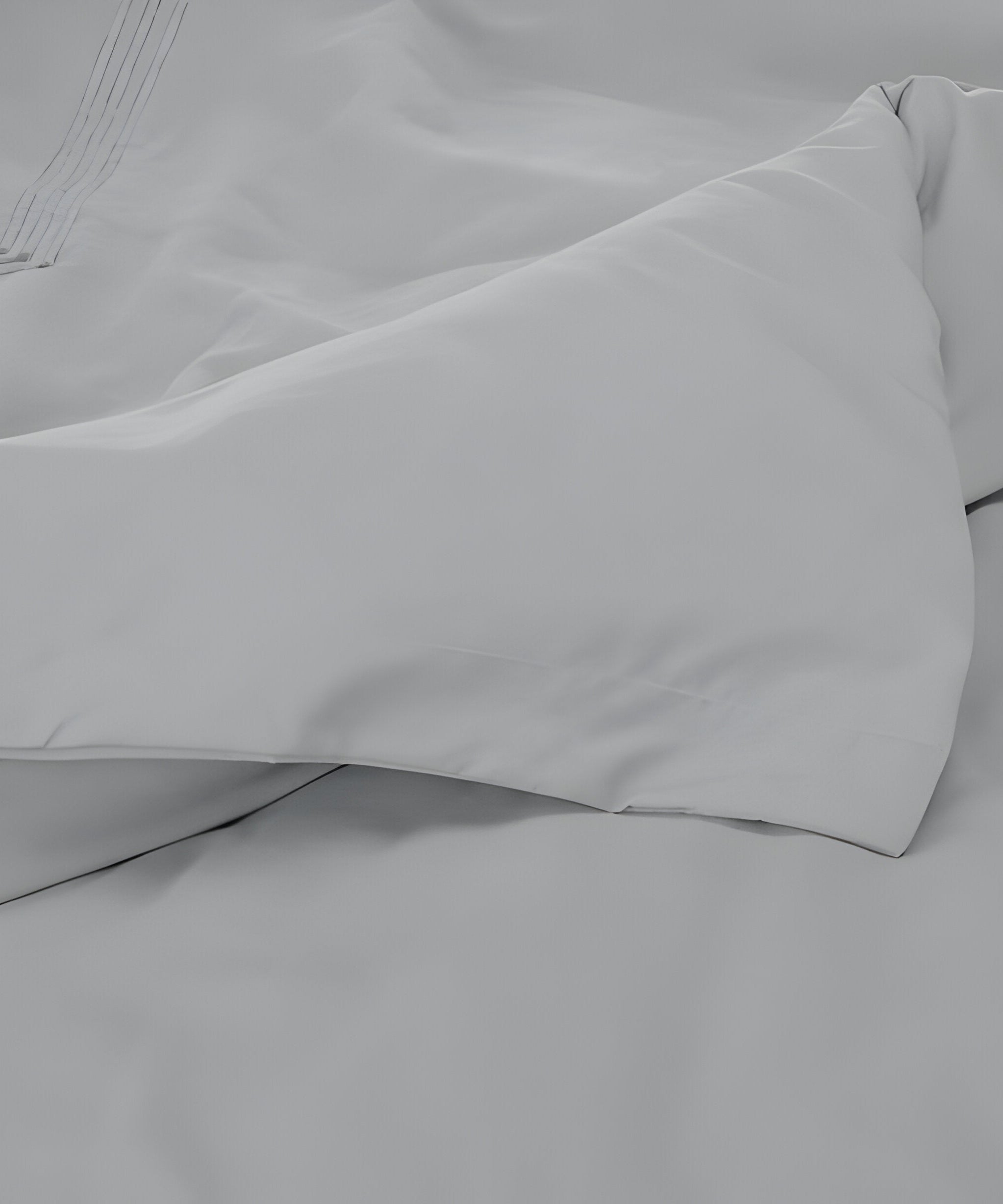 400TC Cotton Luxurious Triple Embroidery Sateen Solid Duvet Cover Set