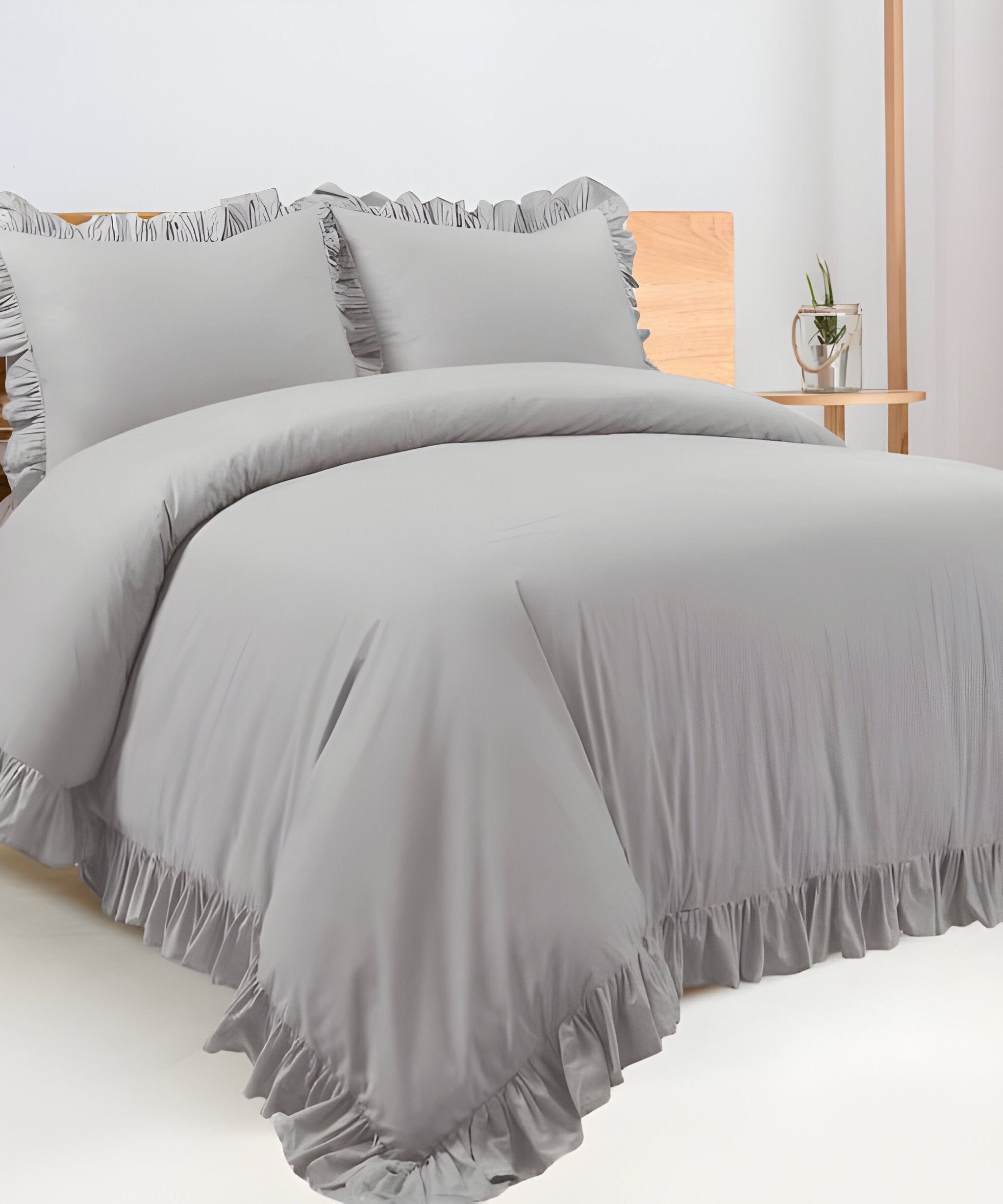 400TC Cotton Sateen Ruffle Duvet Cover Set