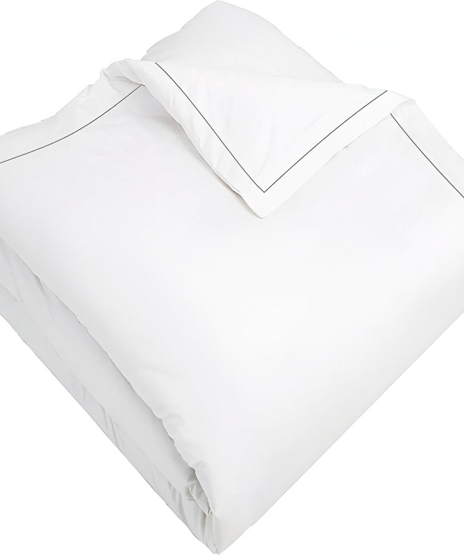 400TC Cotton Single Edge Embroidery Sateen Solid Duvet Cover Set