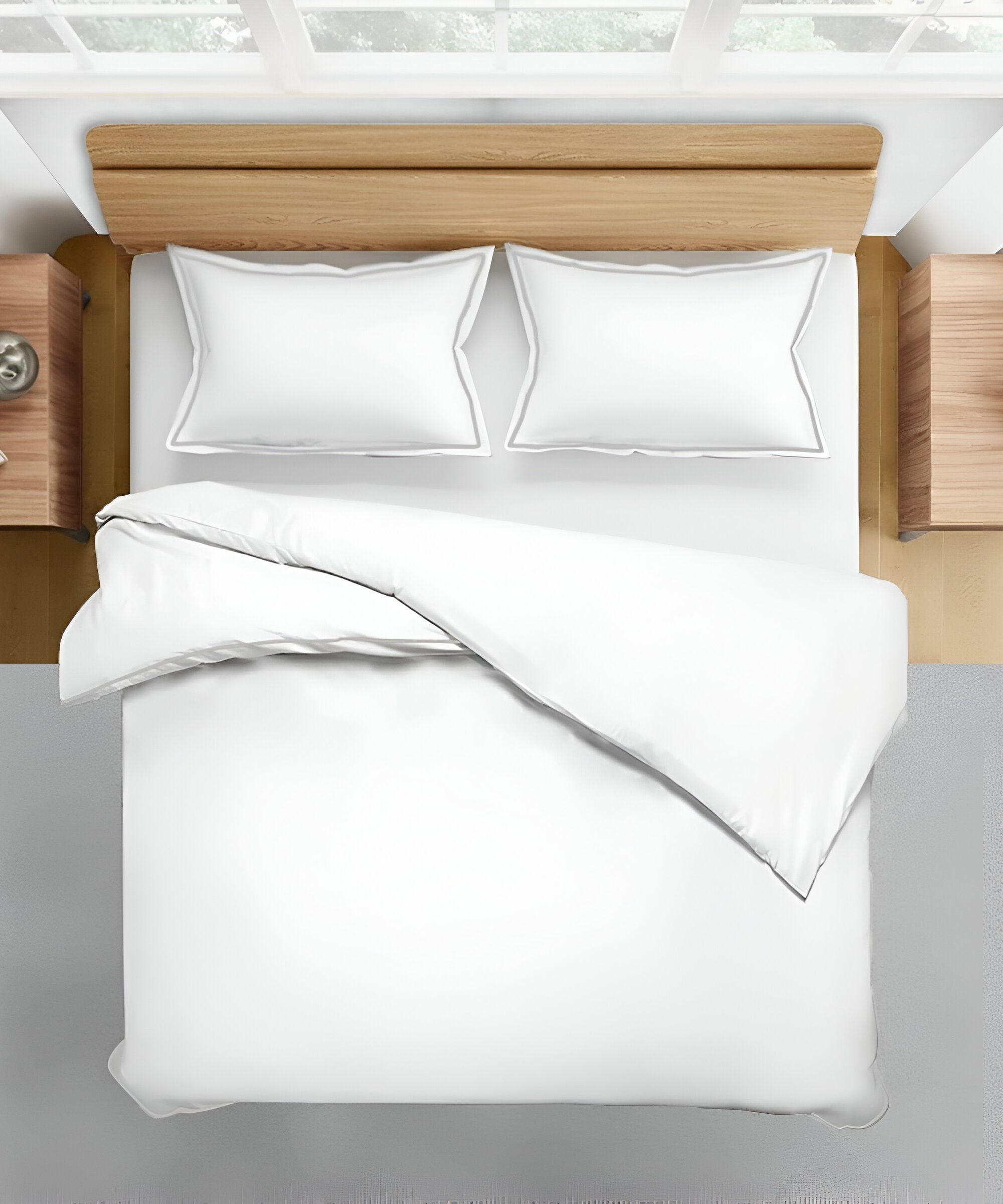 400TC Embroidery Cotton Sateen Solid Duvet Cover Set