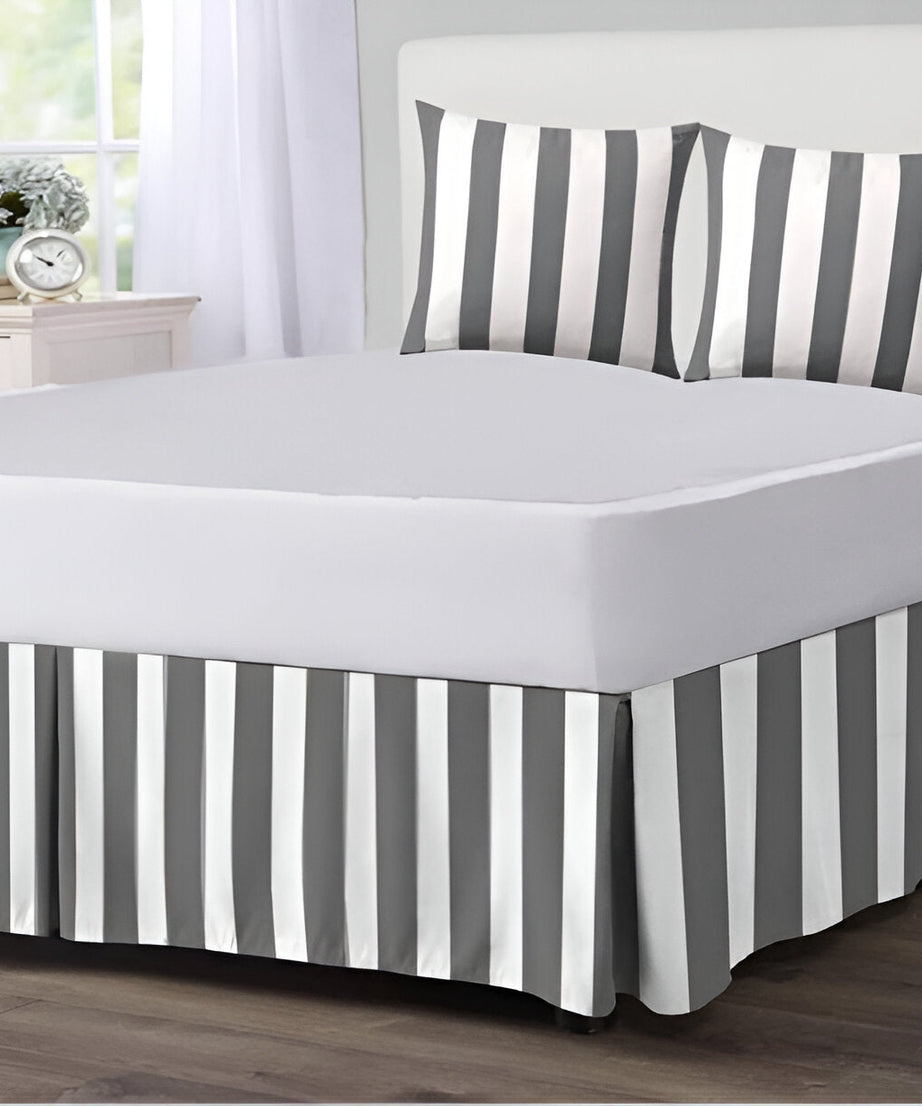400TC Stripe Border Frame Cotton Sateen Duvet Cover Set