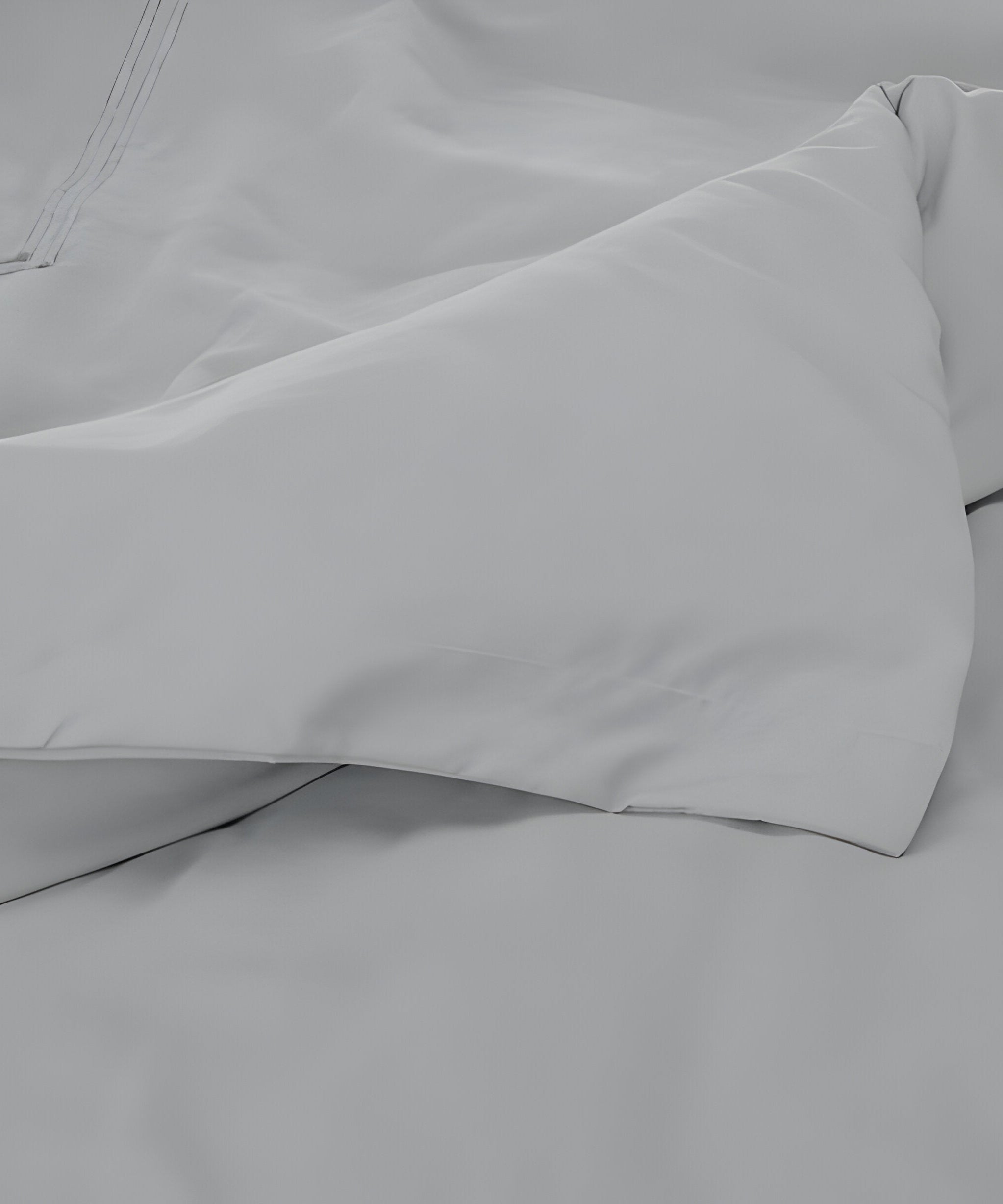 400TC Cotton Luxurious Double Embroidery Sateen Solid Duvet Cover Set
