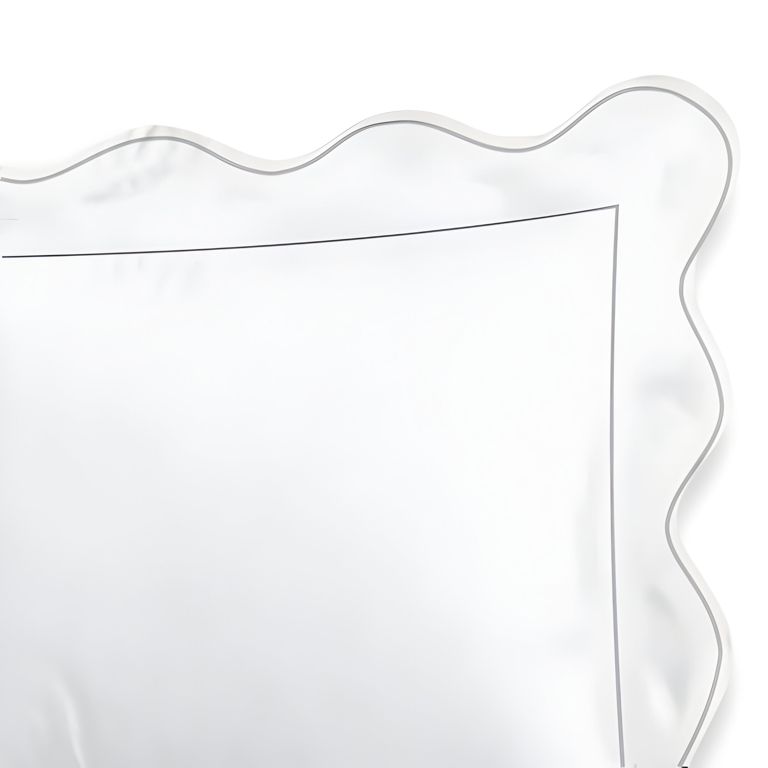 400TC Cotton Scallop Embroidery & Border Sateen Solid Duvet Cover Set