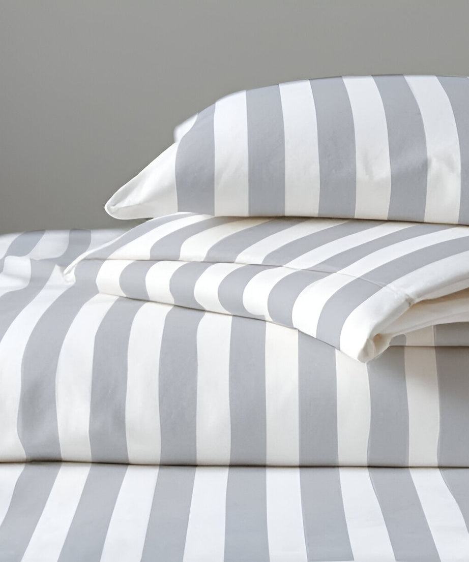 400TC Stripe Border Frame Cotton Sateen Duvet Cover Set
