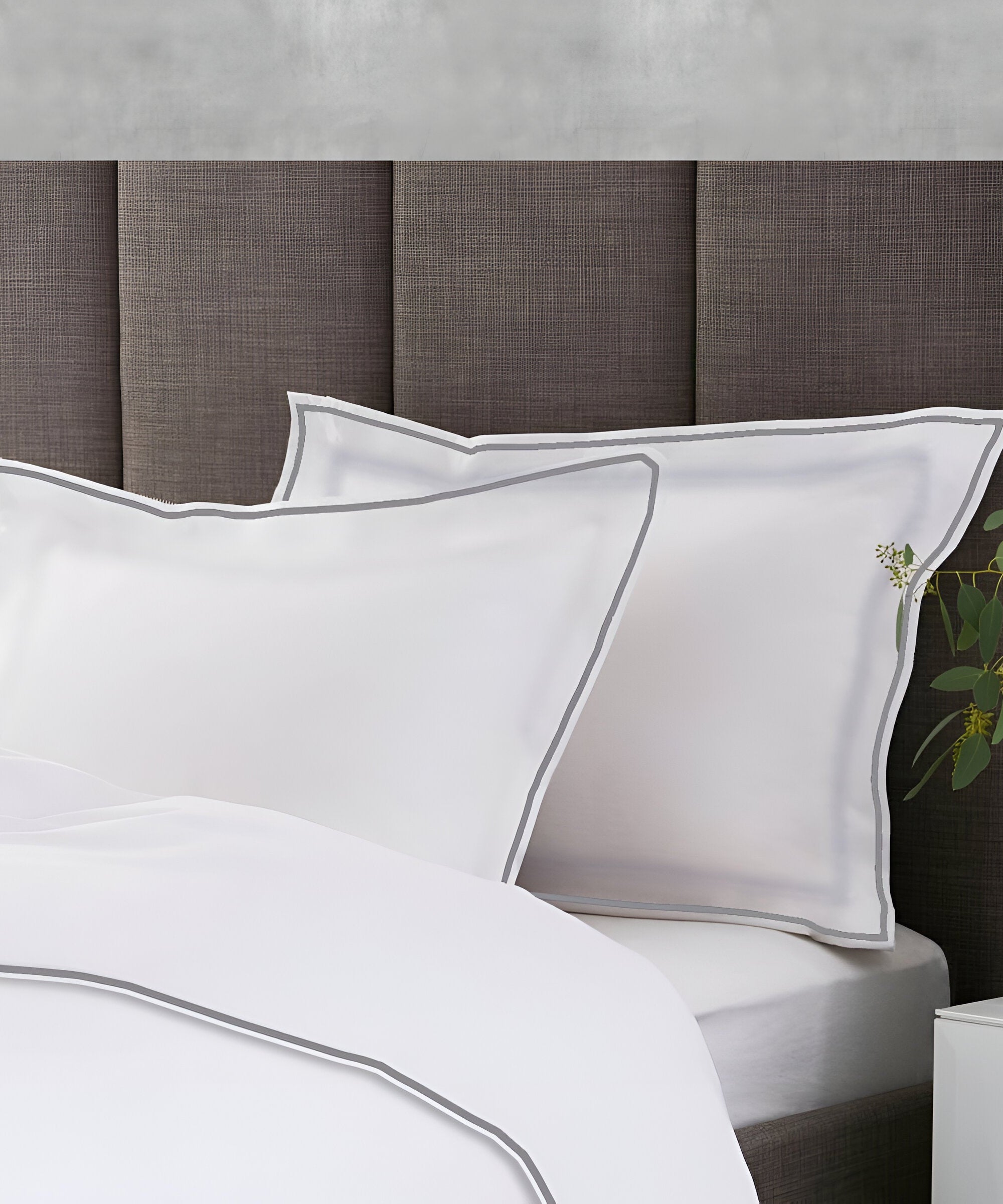 400TC Embroidery Cotton Sateen Solid Duvet Cover Set
