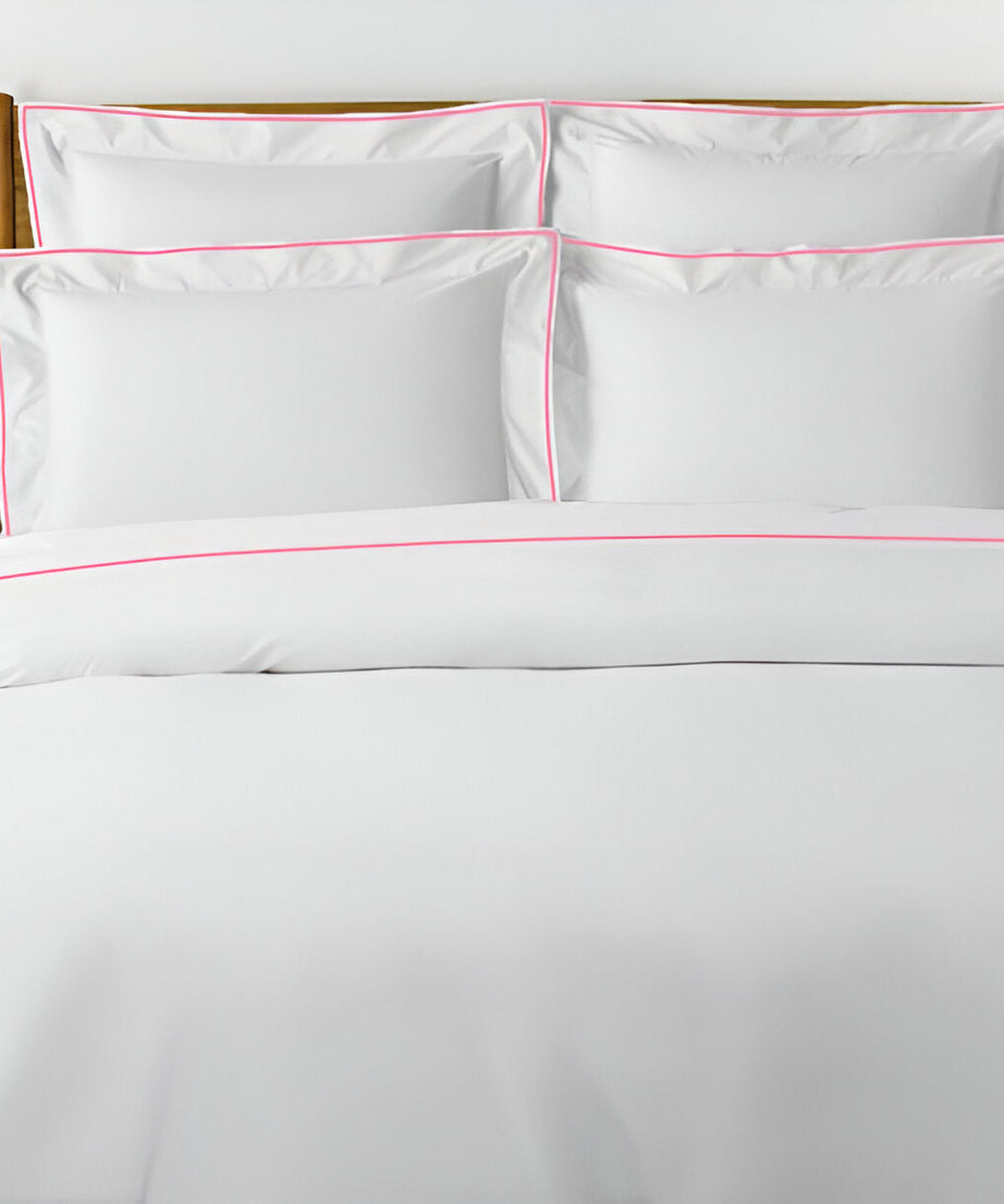 400TC Embroidery Cotton Sateen Solid Duvet Cover Set