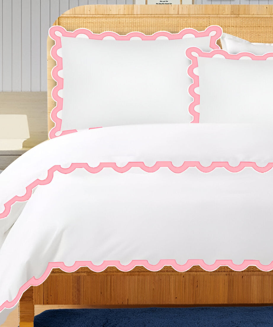 400TC U Shape Applique Embroidery Cotton Duvet Cover Set