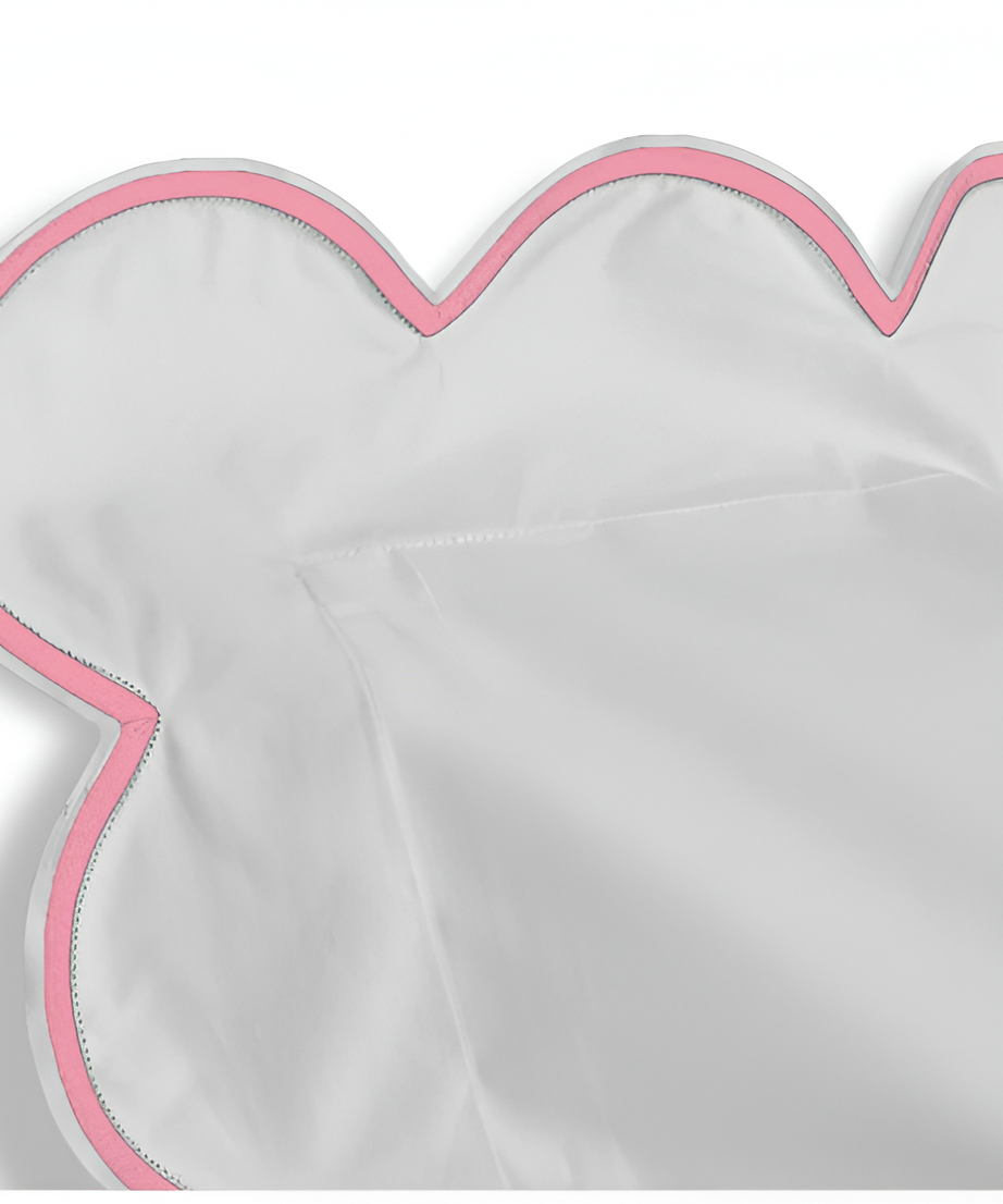 400TC Cotton Scallop Embroidery Sateen Solid Duvet Cover Set