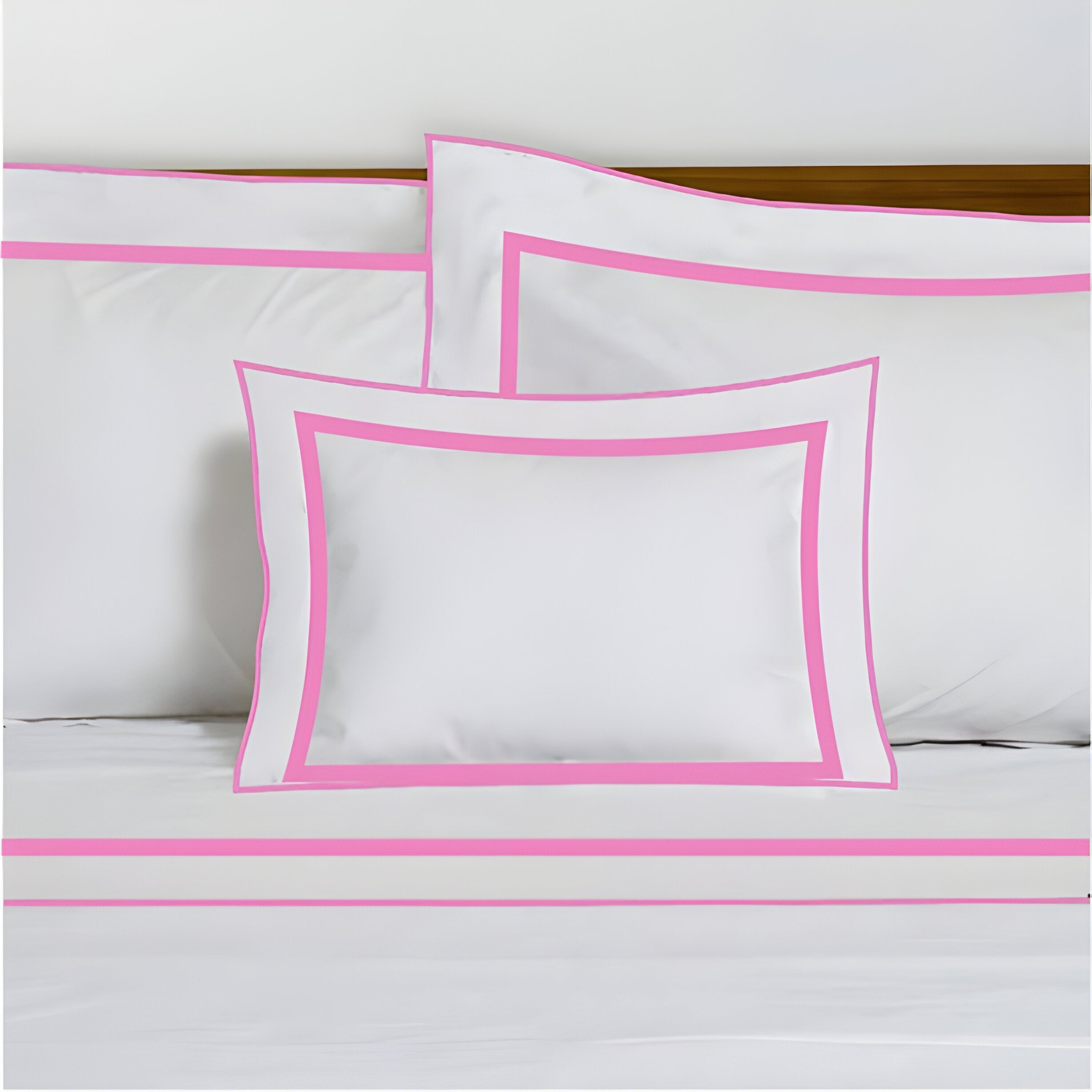 400TC Embroidery & Border Cotton Sateen Solid Duvet Cover Set