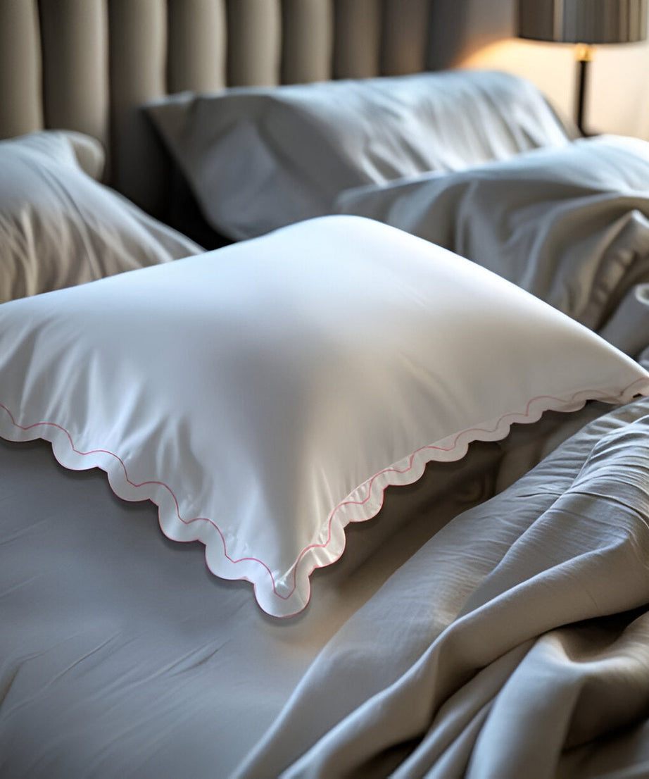 400TC Reverse U Shape Embroidery Cotton Duvet Cover Set