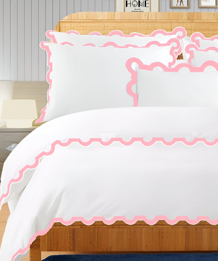 400TC U Shape Applique Embroidery Cotton Duvet Cover Set