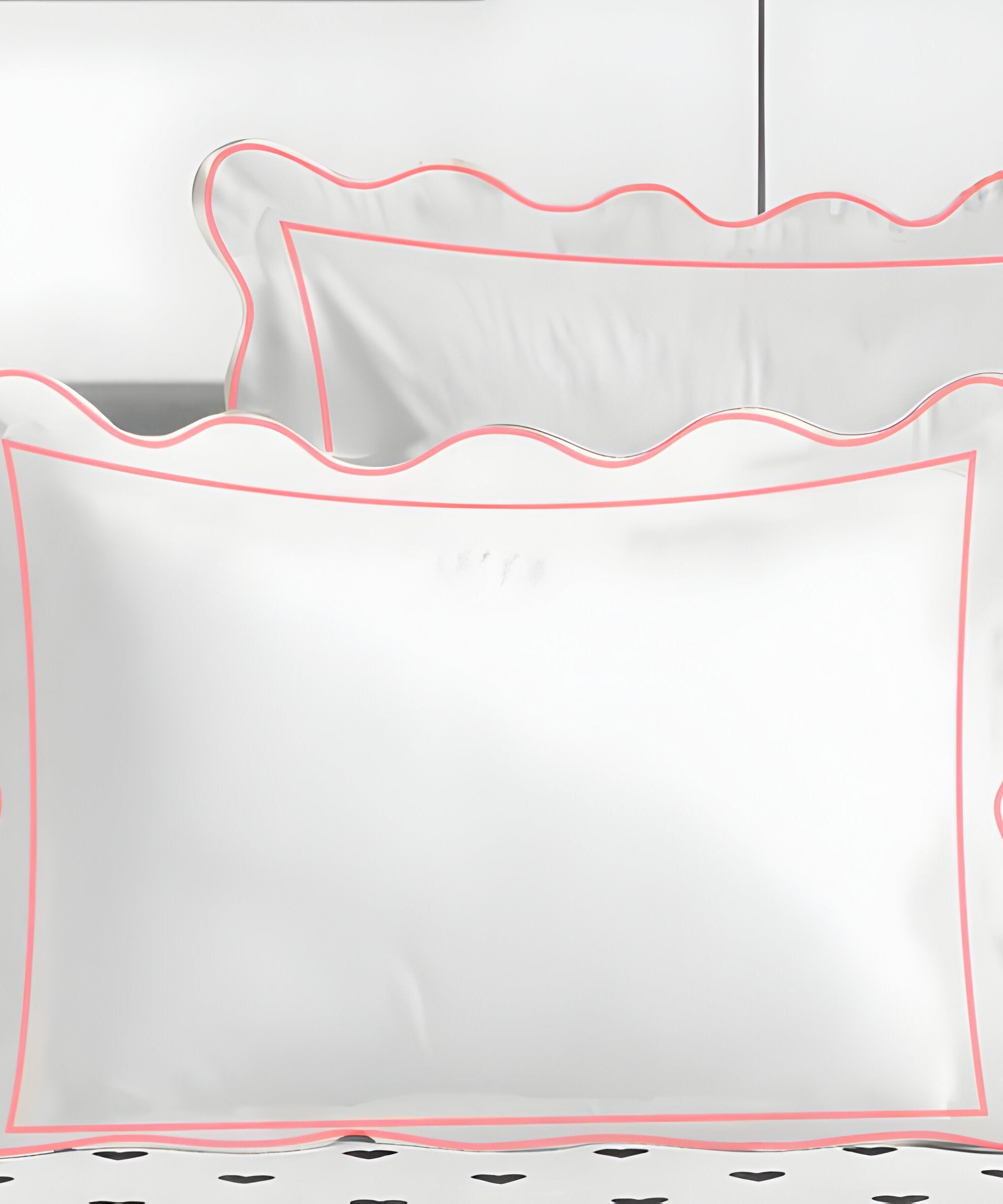 400TC Cotton Scallop Embroidery & Border Sateen Solid Duvet Cover Set