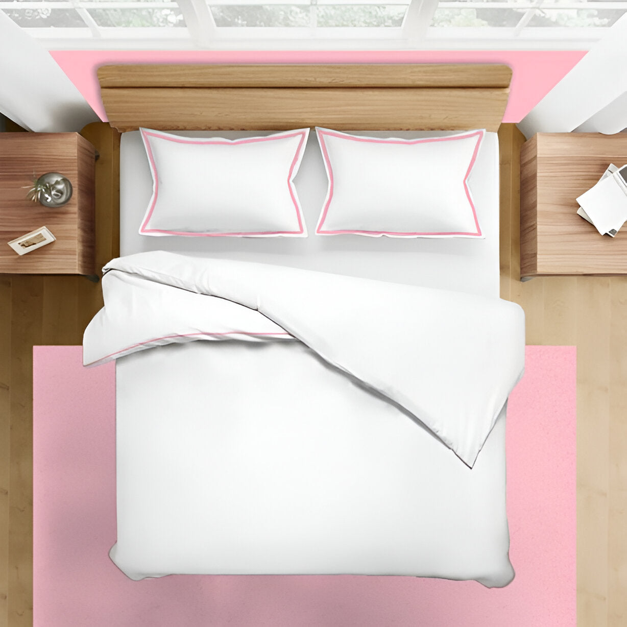 400TC Embroidery Cotton Sateen Solid Duvet Cover Set