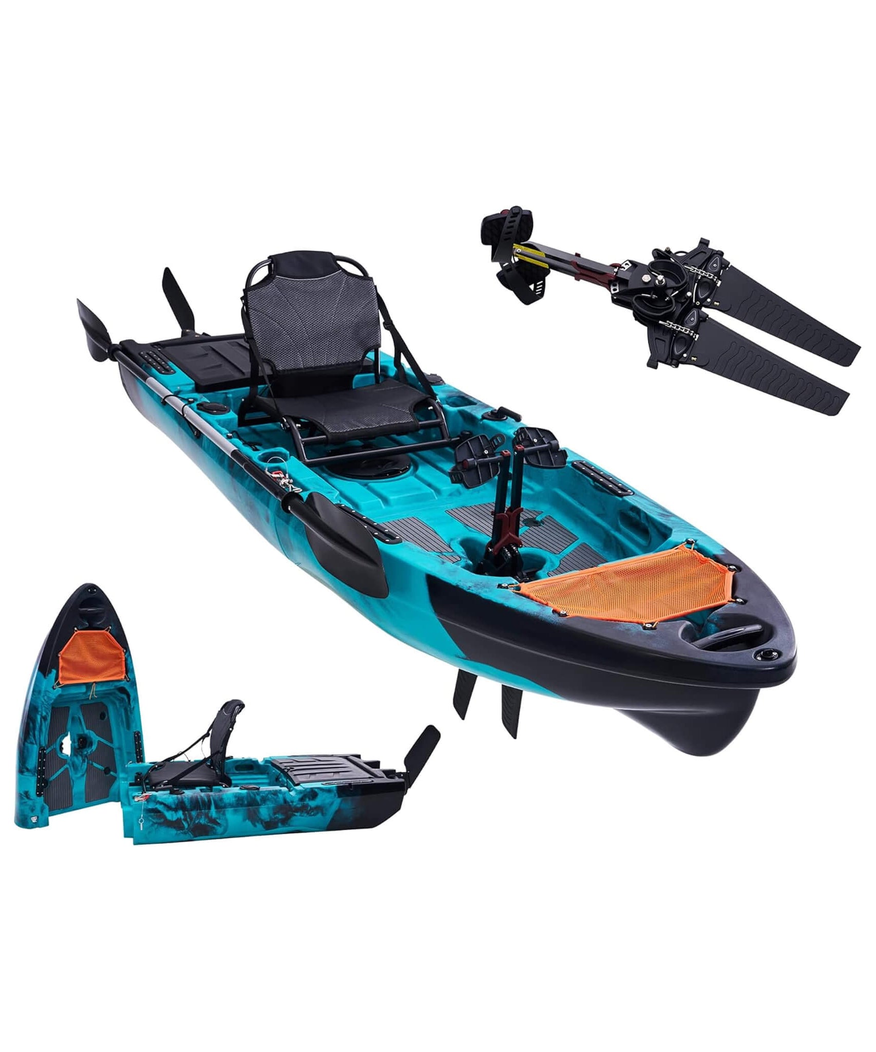 Lightweight 10FT 1-Person Modular Fishing Kayak With Fin Drive System (SAK21489)