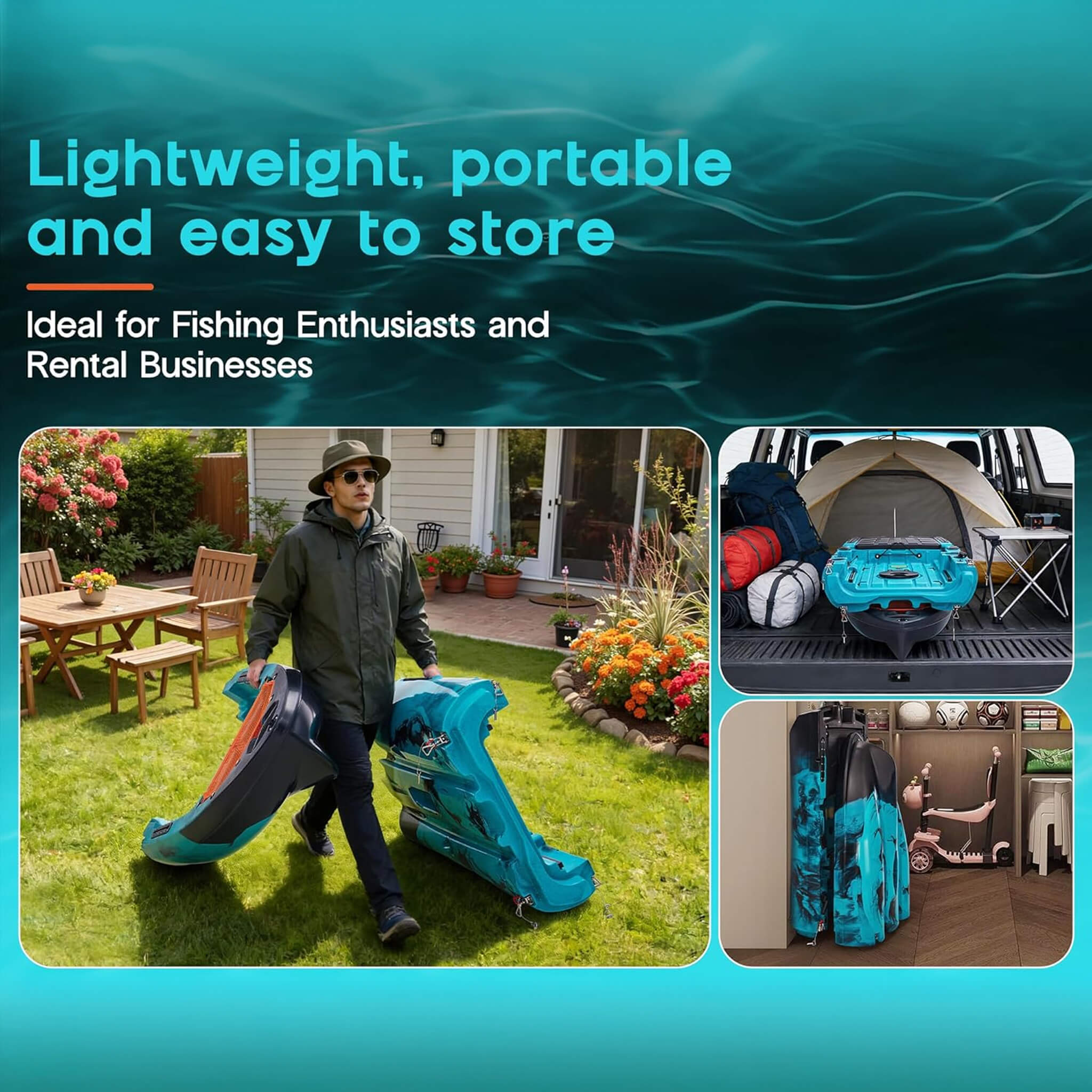 Lightweight 10FT 1-Person Modular Fishing Kayak With Propeller Drive System (SAK67032)