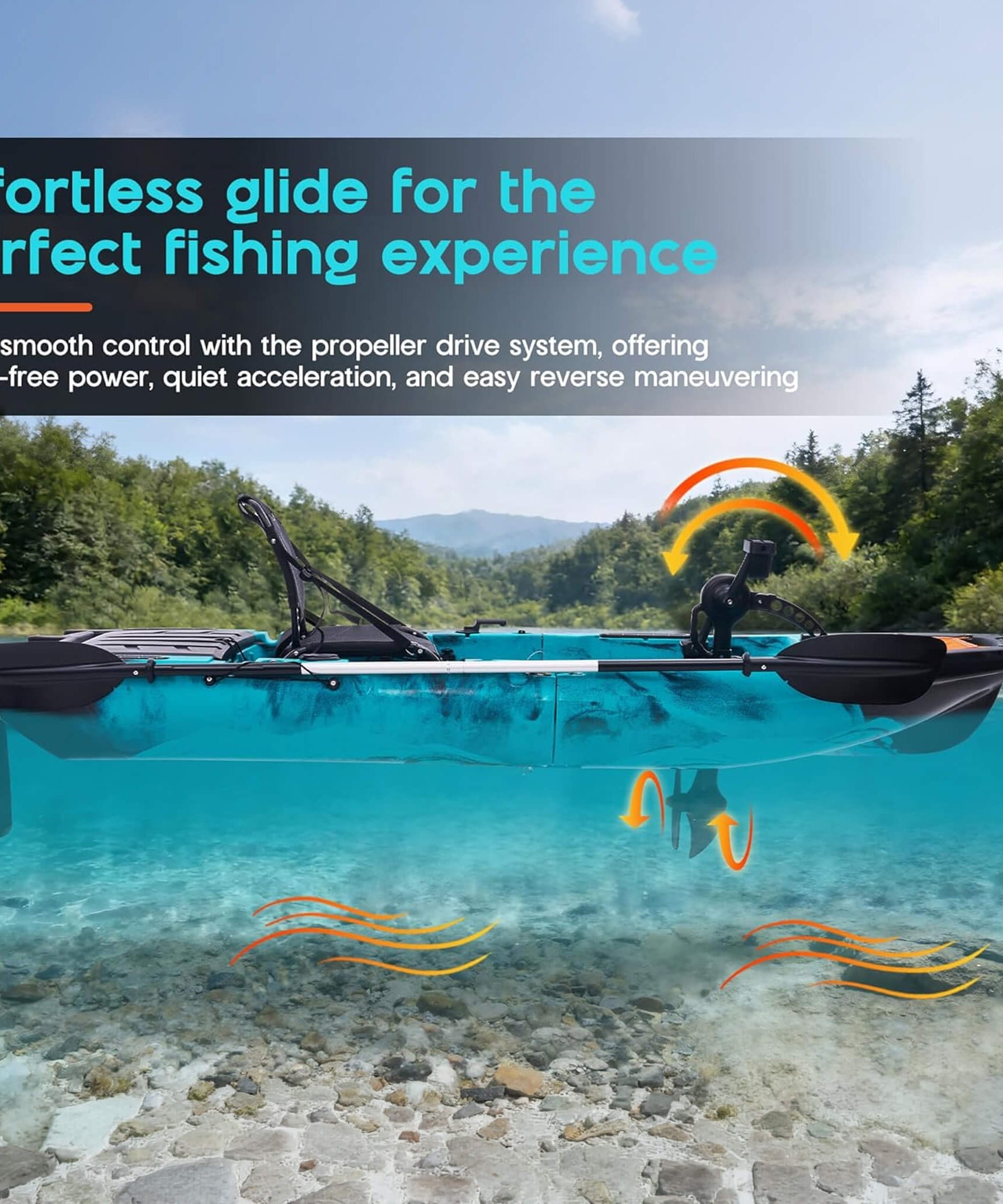 Lightweight 10FT 1-Person Modular Fishing Kayak With Propeller Drive System (SAK67032)