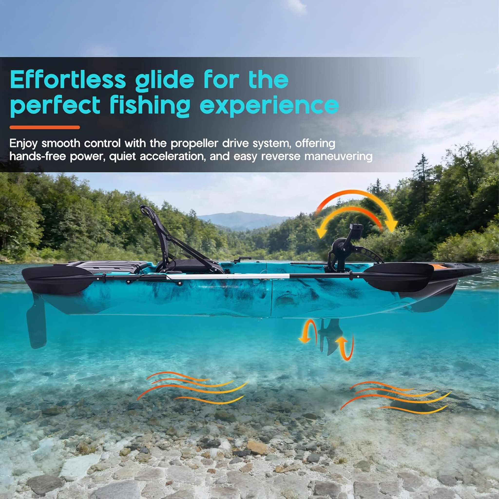 Lightweight 10FT 1-Person Modular Fishing Kayak With Propeller Drive System (SAK67032)