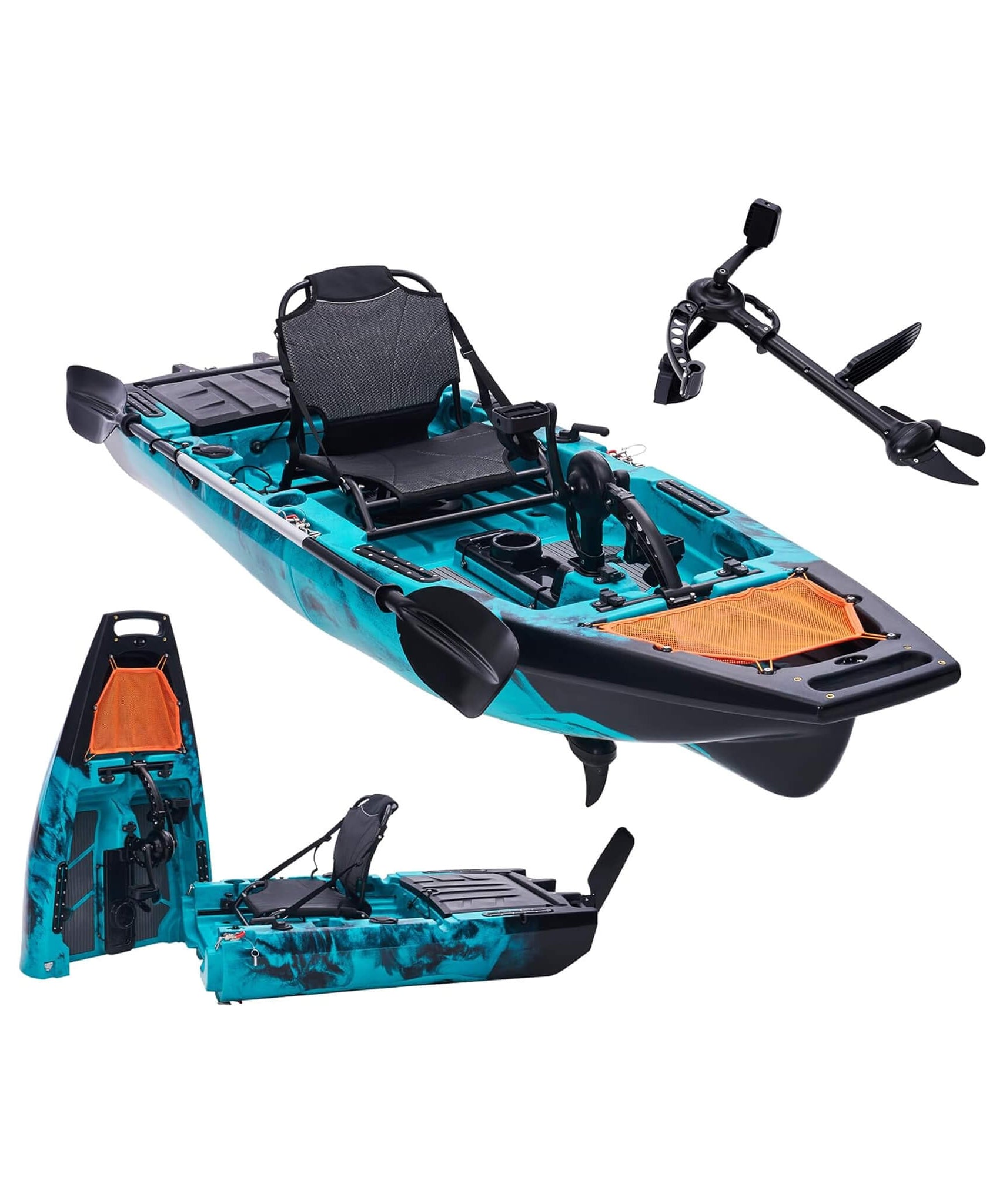 Lightweight 10FT 1-Person Modular Fishing Kayak With Propeller Drive System (SAK67032)