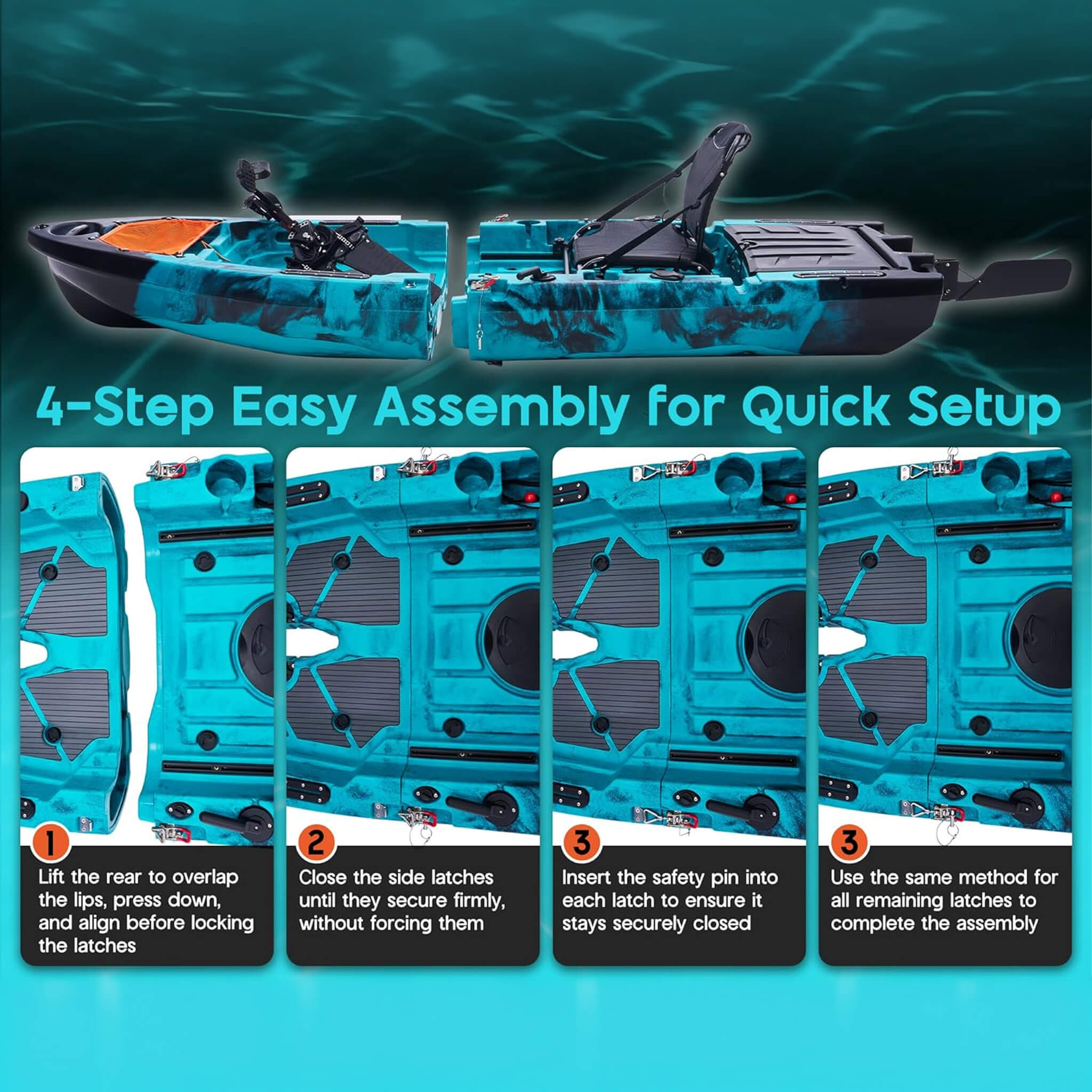 Lightweight 10FT 1-Person Modular Fishing Kayak With Propeller Drive System (SAK67032)