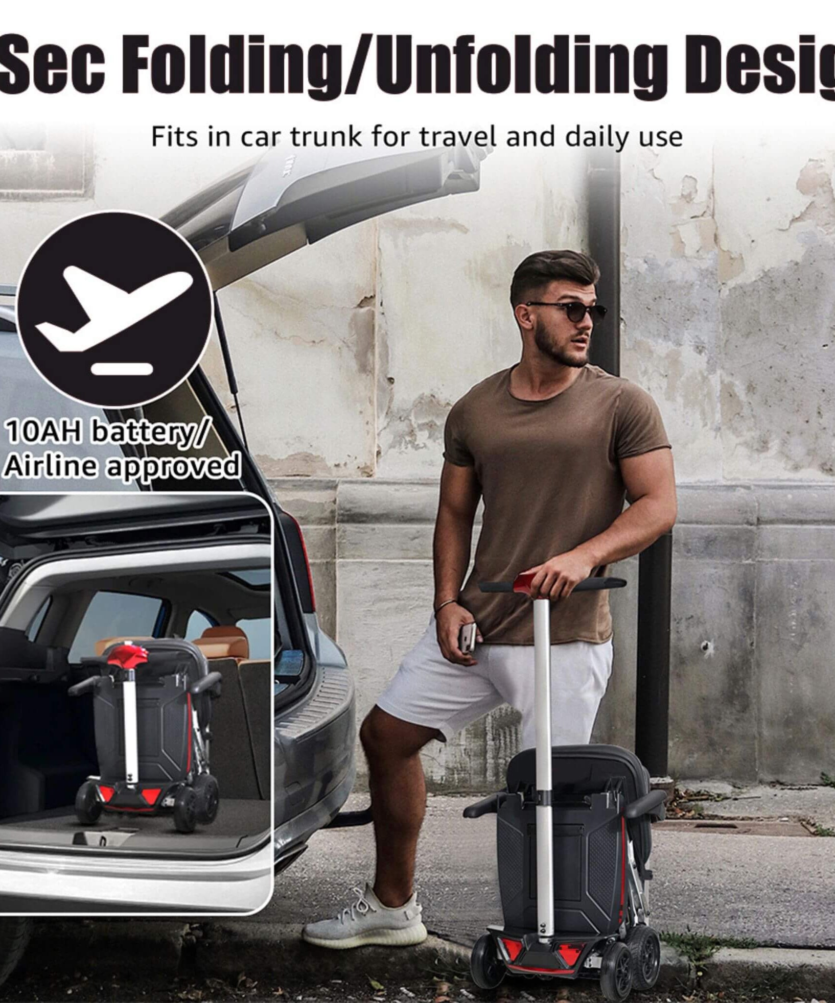Lightweight Powered Folding Mobility Scooter For Adults And Seniors (SAK53214)