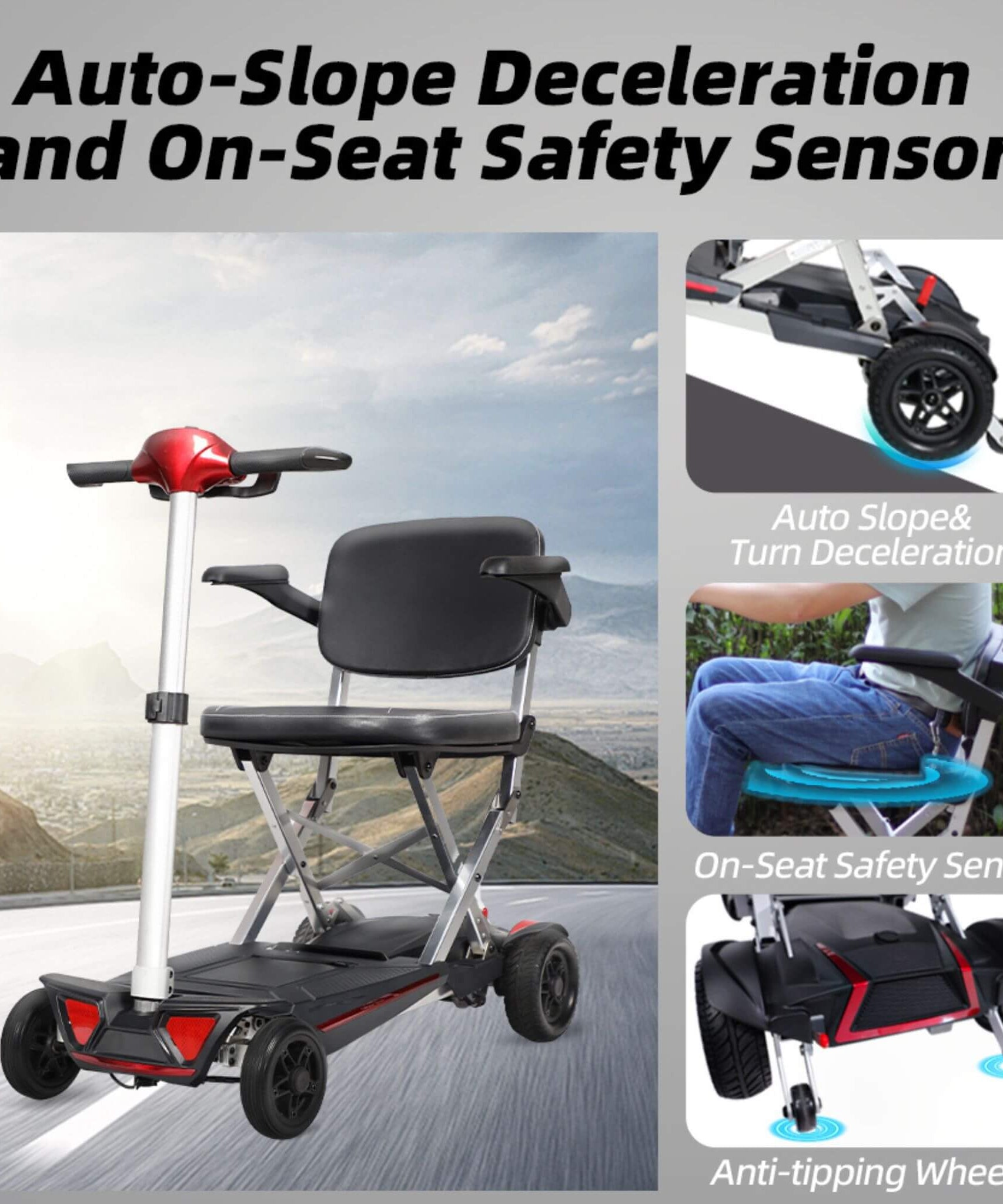 Lightweight Powered Folding Mobility Scooter For Adults And Seniors (SAK53214)