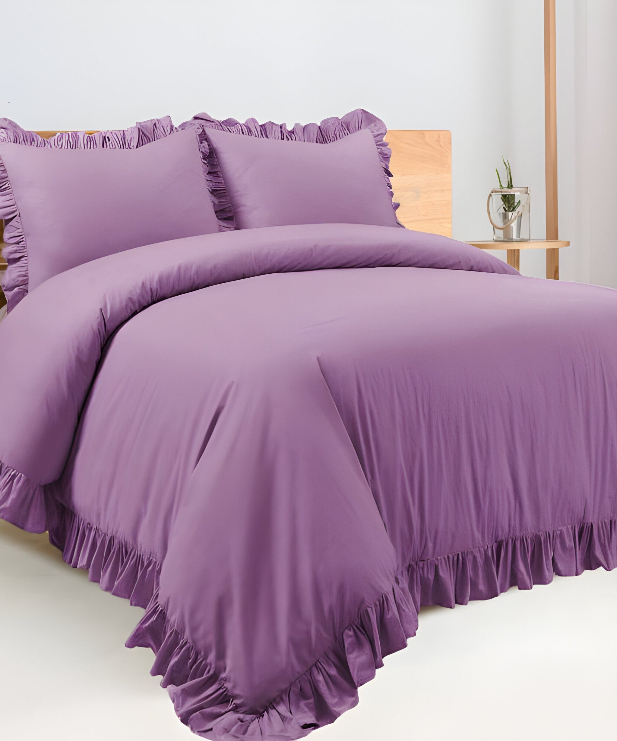 400TC Cotton Sateen Ruffle Duvet Cover Set