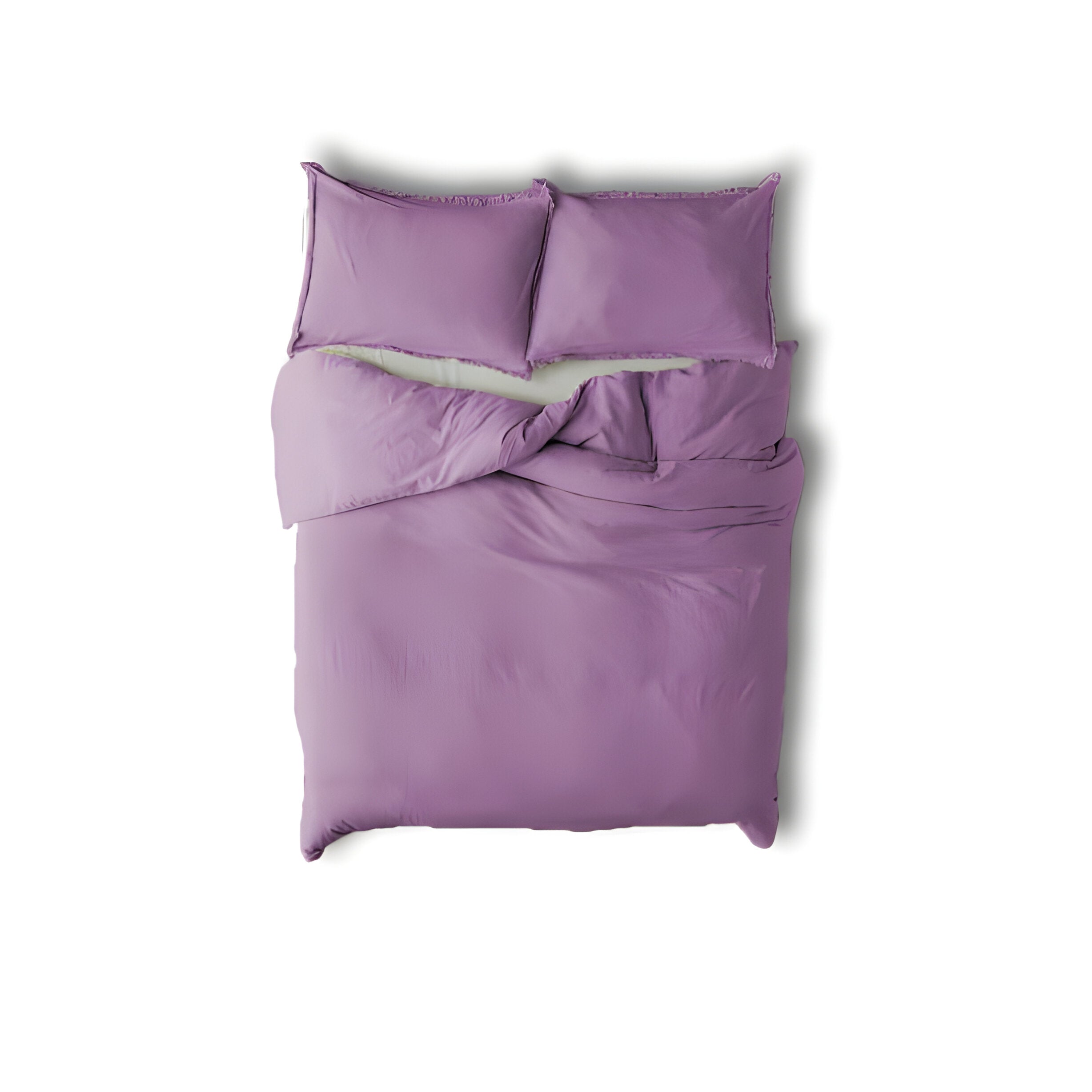 400TC Cotton Sateen Solid Fringe Duvet Cover Set