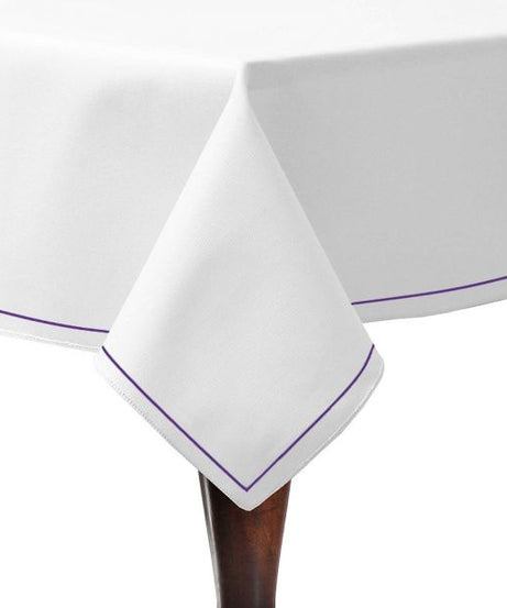 Single Embroidery Border Sateen Cotton Solid Table Cloth