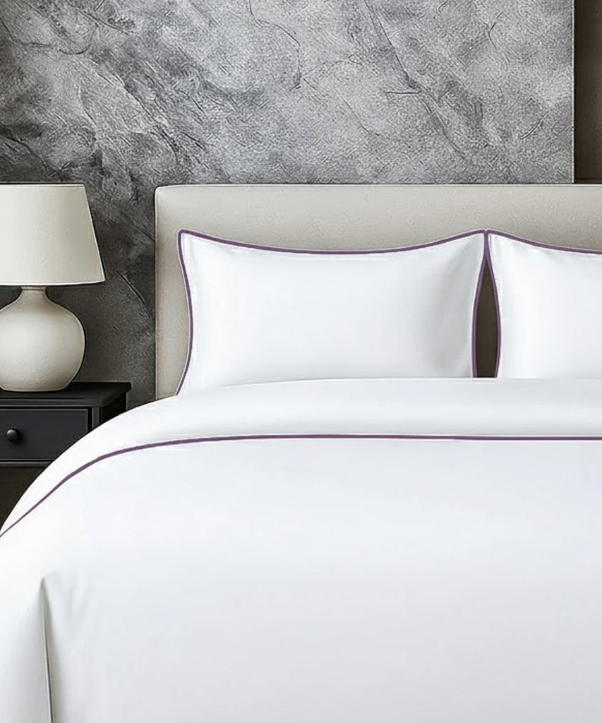 400 TC 100% Tencel Soft Silk Piping Duvet Cover Set