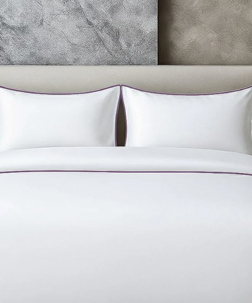 400 TC 100% Tencel Soft Silk Piping Duvet Cover Set