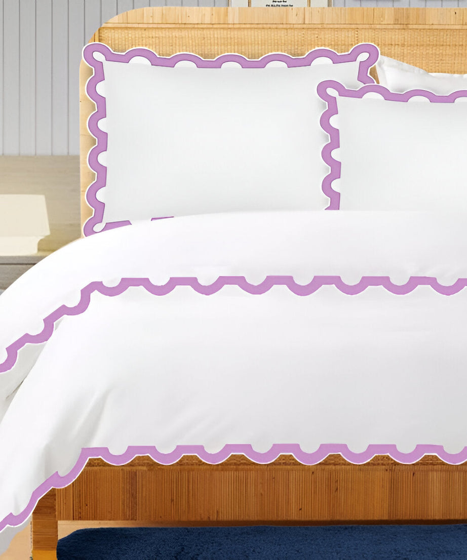 400TC U Shape Applique Embroidery Cotton Duvet Cover Set