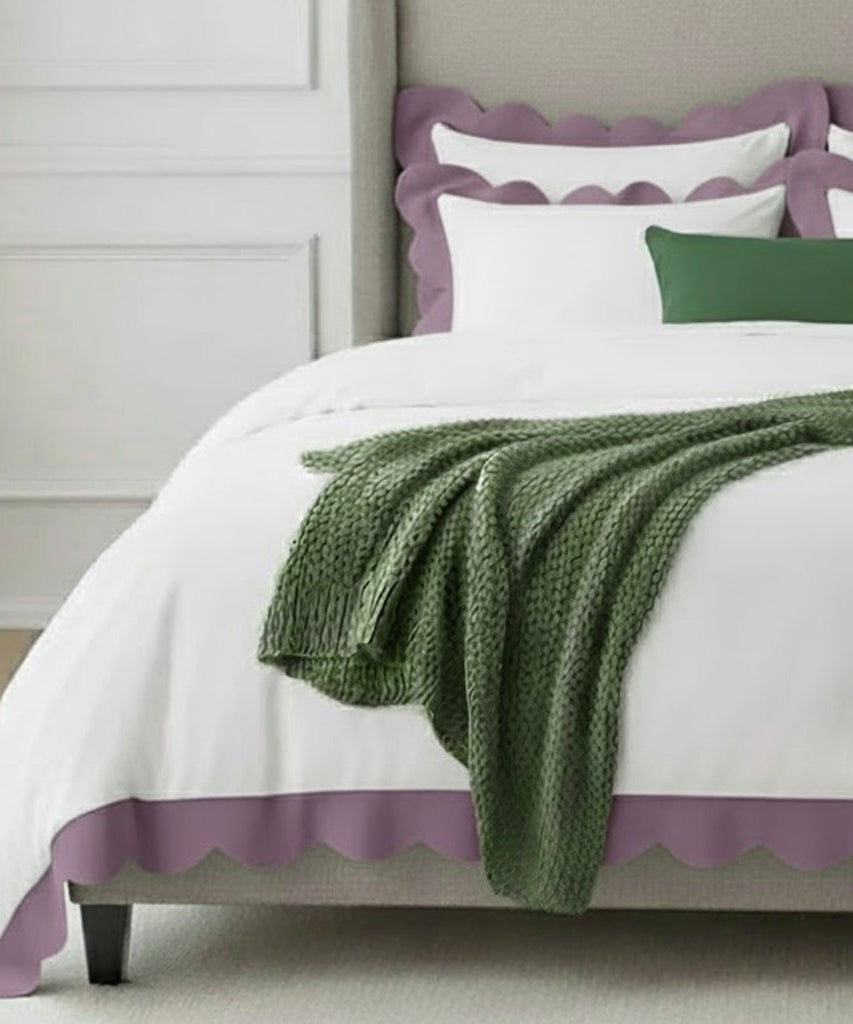 Wavy Applique Embroidery Cotton Duvet Cover Set
