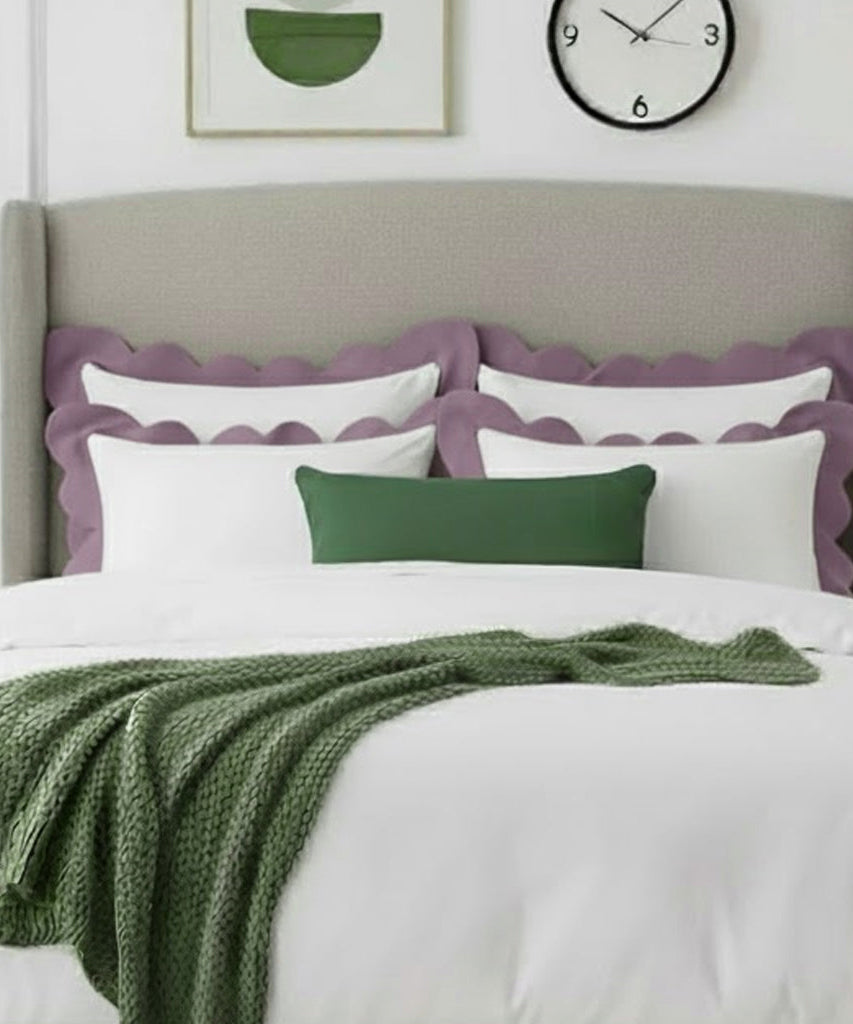 Wavy Applique Embroidery Cotton Duvet Cover Set