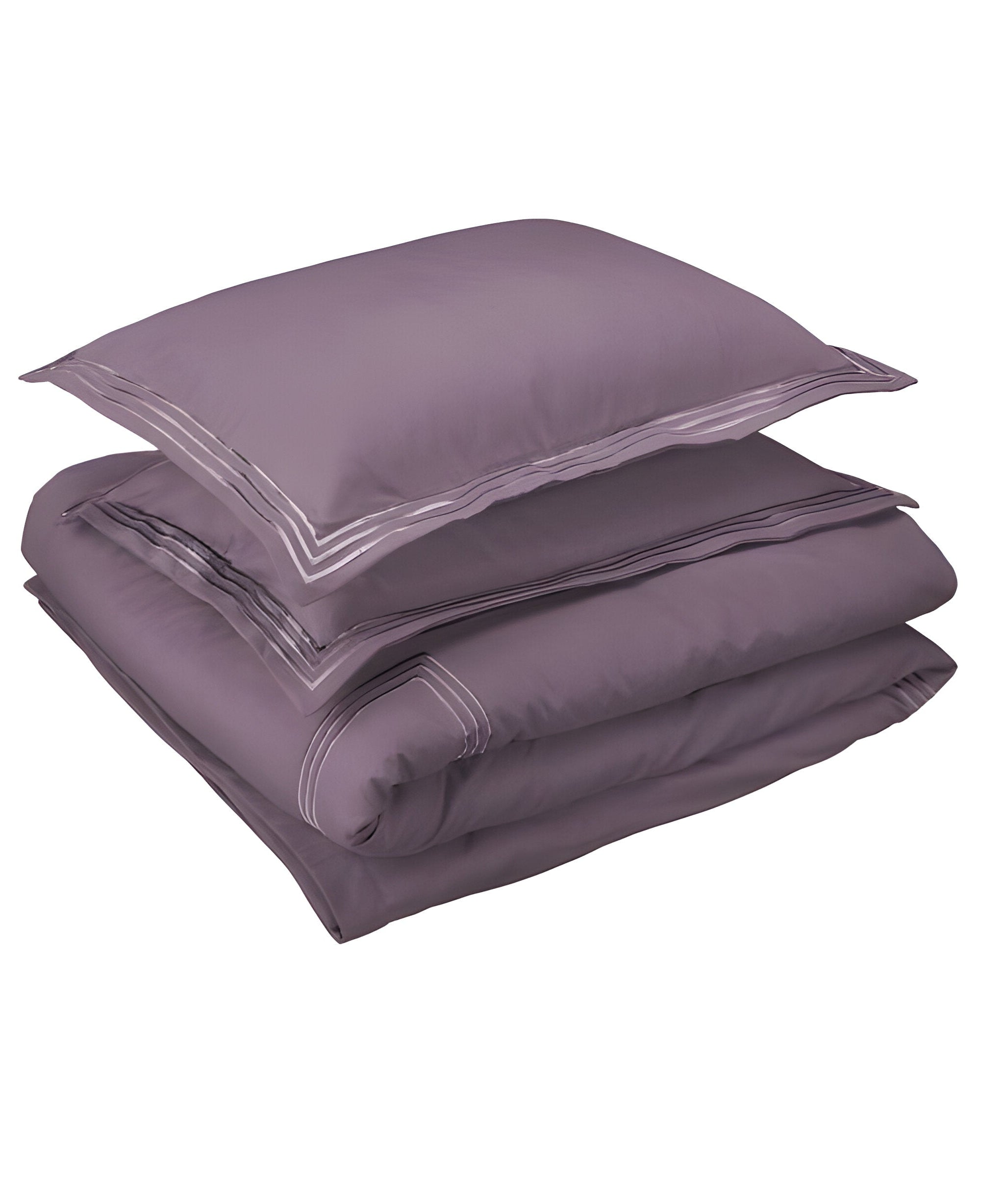 400TC Cotton Luxurious Triple Embroidery Sateen Solid Duvet Cover Set