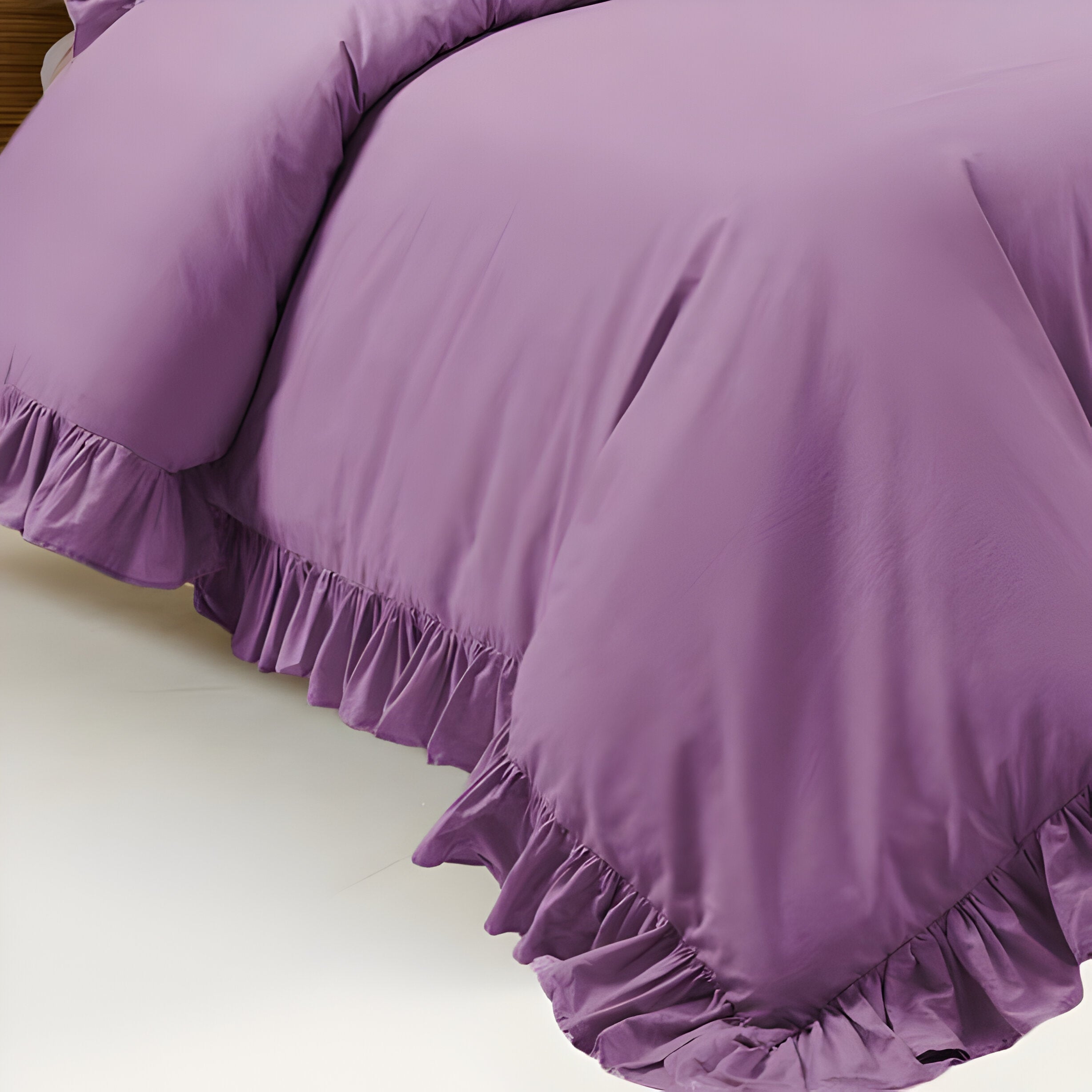 400TC Cotton Sateen Ruffle Duvet Cover Set