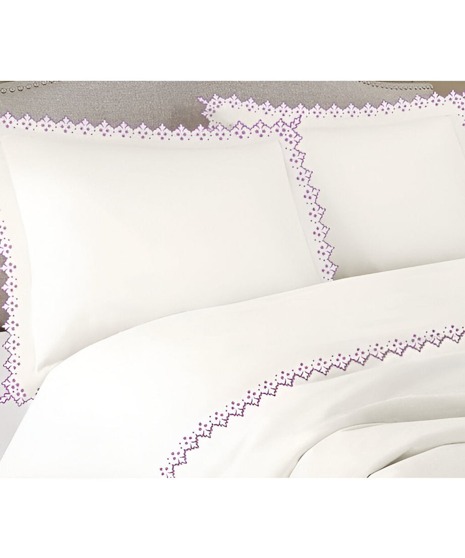 Elegant Flower Embroidered Duvet Cover Set