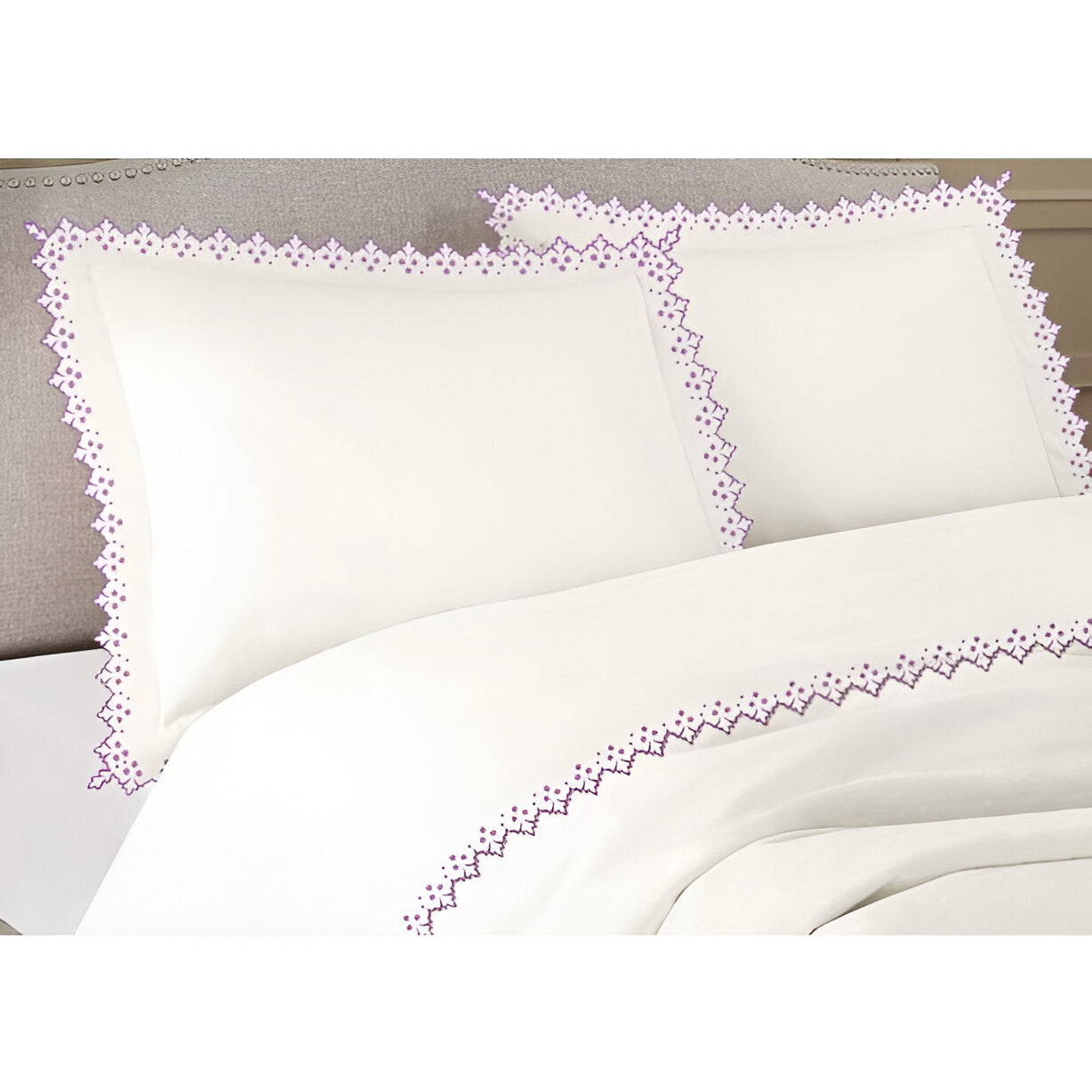 Elegant Flower Embroidered Duvet Cover Set