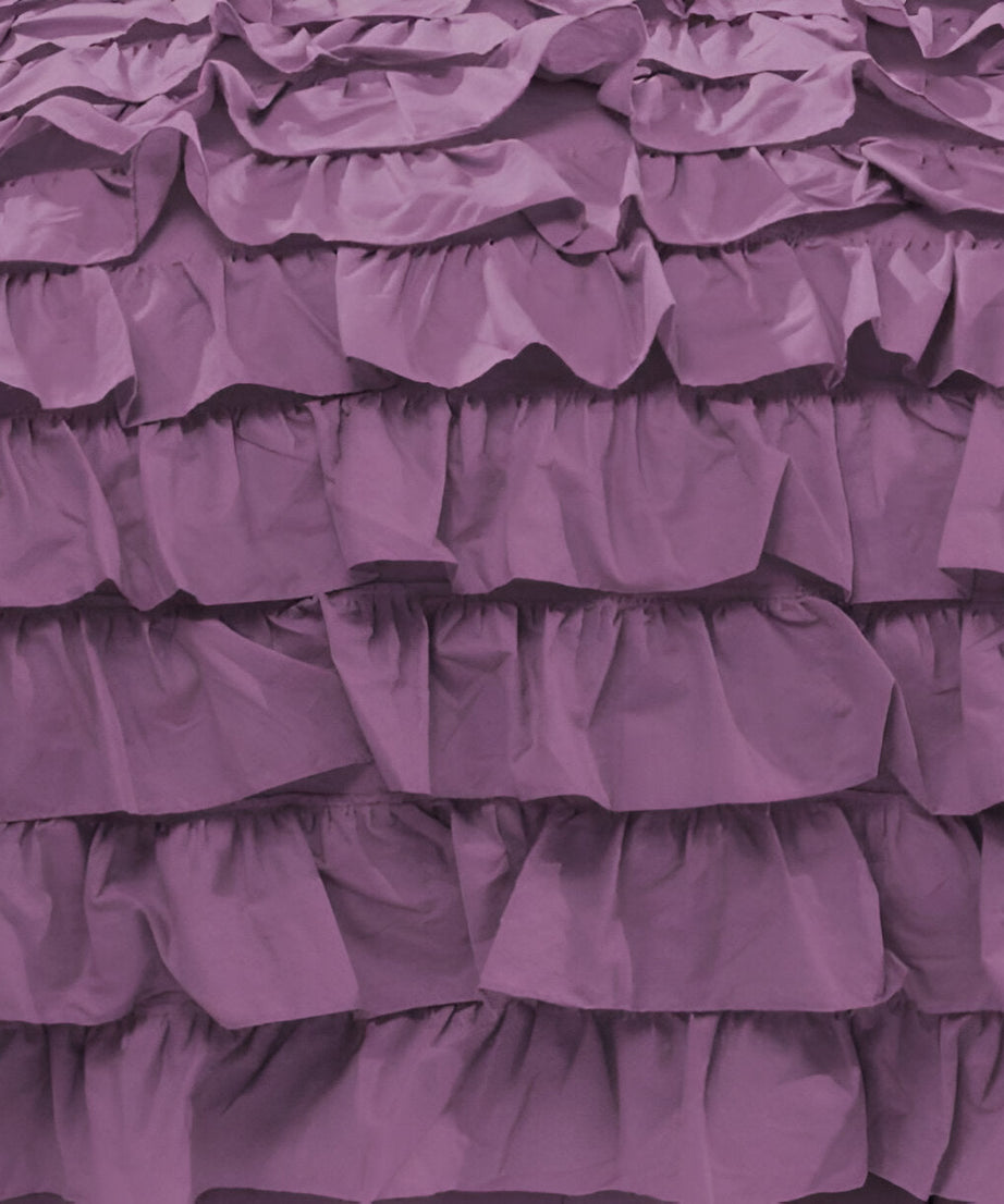 400TC Sateen Solid Cotton Waterfall Ruffle Duvet Cover Set
