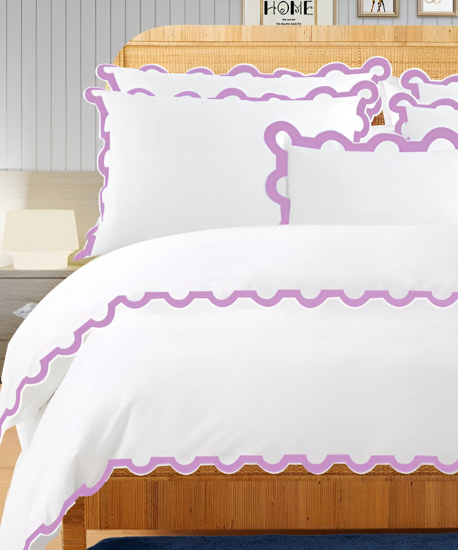 400TC U Shape Applique Embroidery Cotton Duvet Cover Set