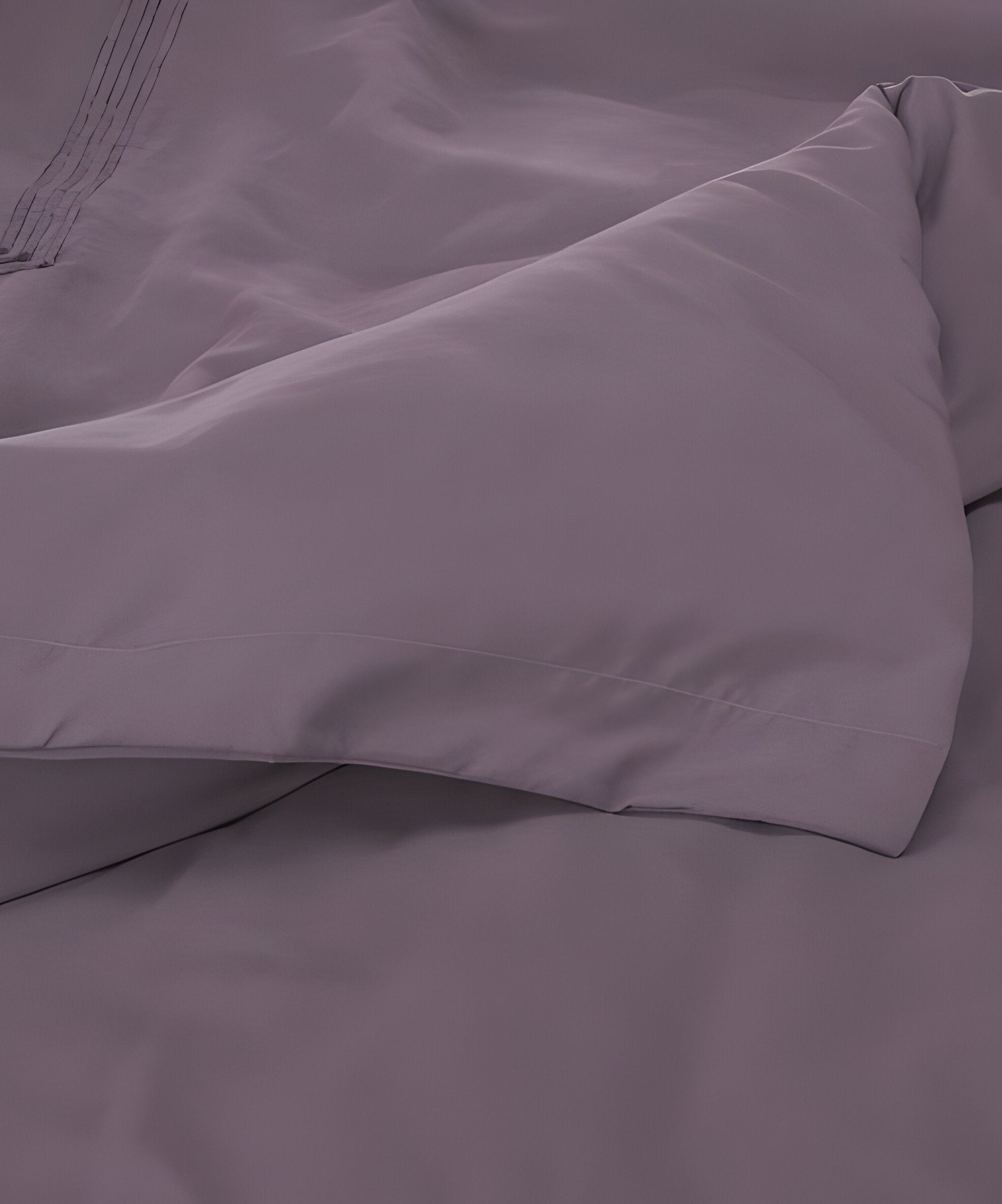 400TC Cotton Luxurious Triple Embroidery Sateen Solid Duvet Cover Set