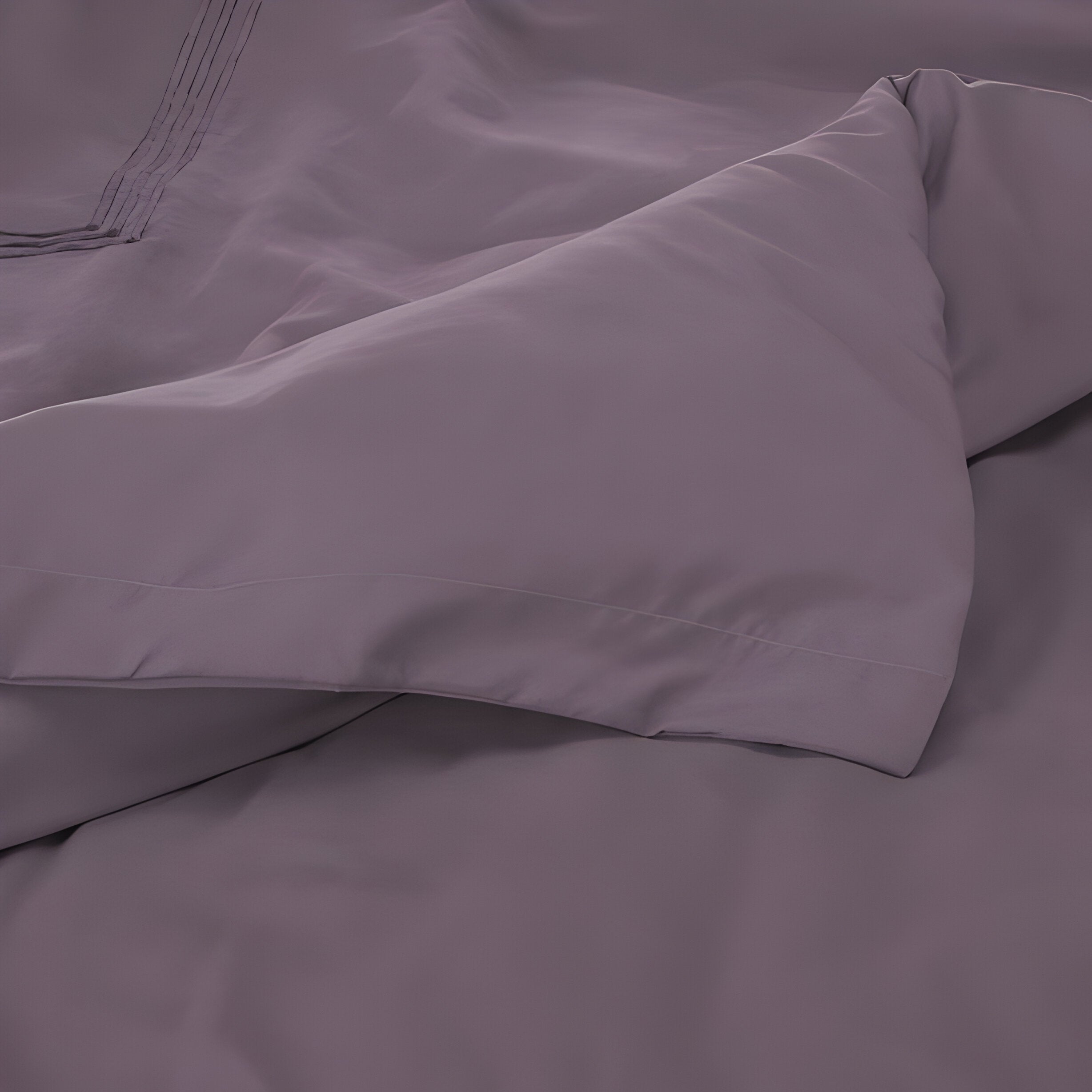 400TC Cotton Luxurious Triple Embroidery Sateen Solid Duvet Cover Set