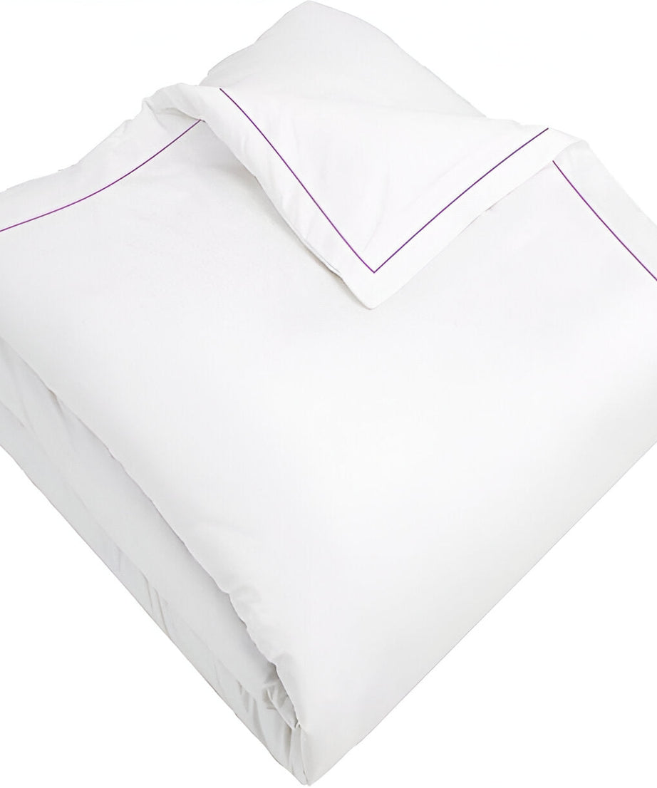 400TC Cotton Single Edge Embroidery Sateen Solid Duvet Cover Set